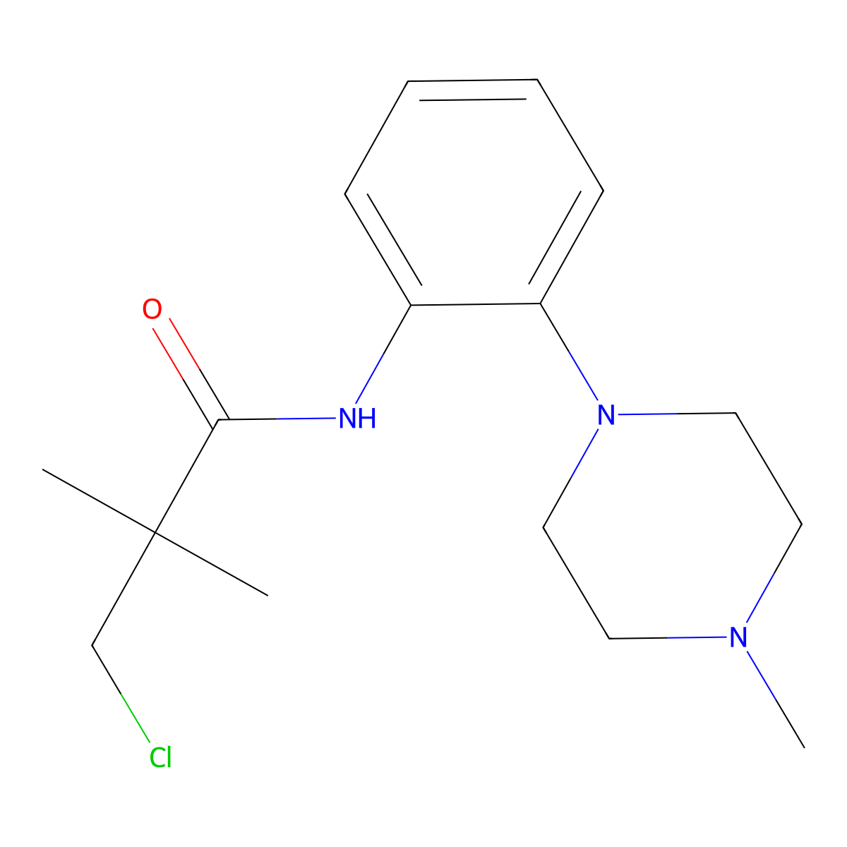 3-chloro-2,2-dimethyl-N-[2-(4-methylpiperazin-1-yl)phenyl]propanamide molecular structure, CAS 400076-92-8