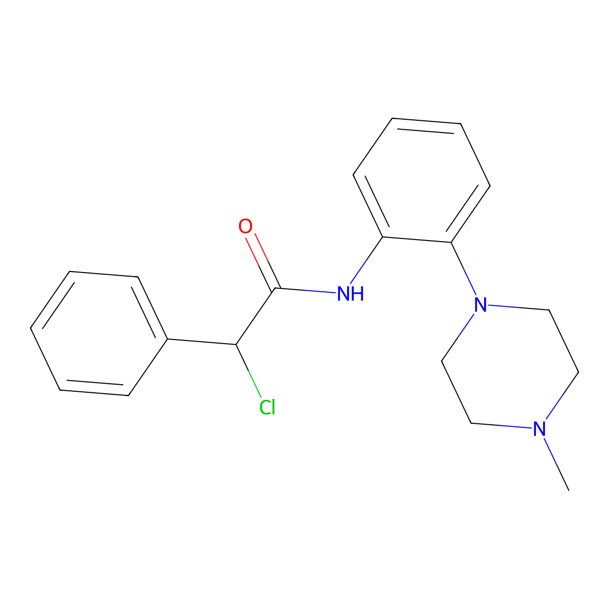 2-chloro-N-[2-(4-methylpiperazin-1-yl)phenyl]-2-phenylacetamide molecular structure, CAS 400076-93-9