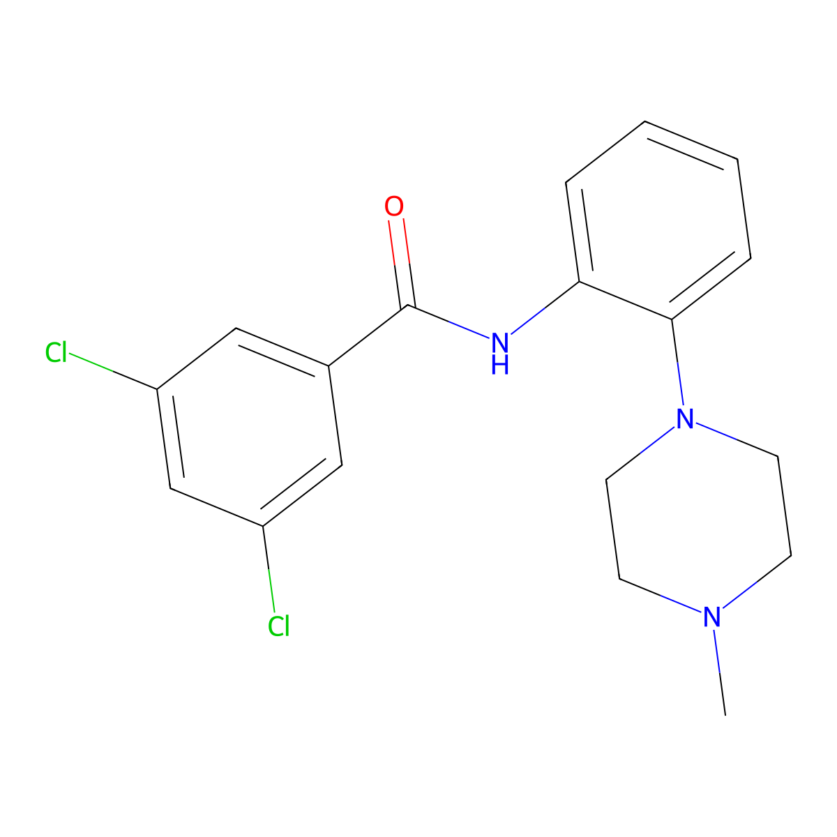 3,5-dichloro-N-[2-(4-methylpiperazin-1-yl)phenyl]benzamide molecular structure, CAS 400076-97-3