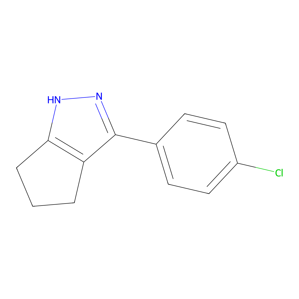3-(4-Chlorophenyl)-2,4,5,6-tetrahydrocyclopenta[c]pyrazole molecular structure, CAS 400077-07-8