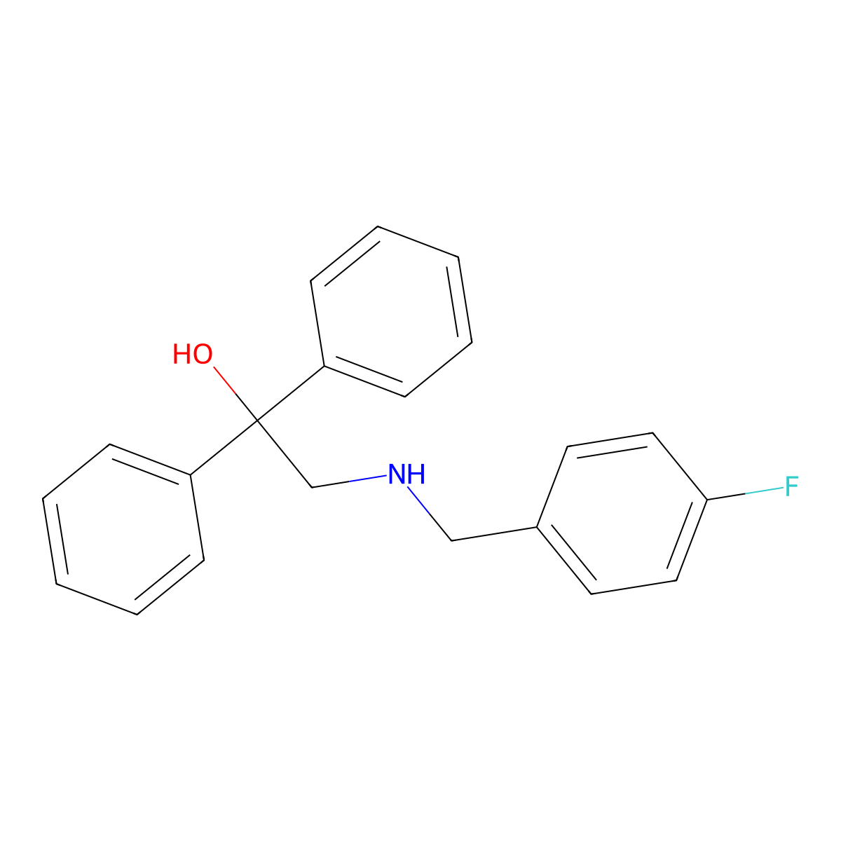 2-[(4-Fluorobenzyl)amino]-1,1-diphenyl-1-ethanol molecular structure, CAS 400077-12-5