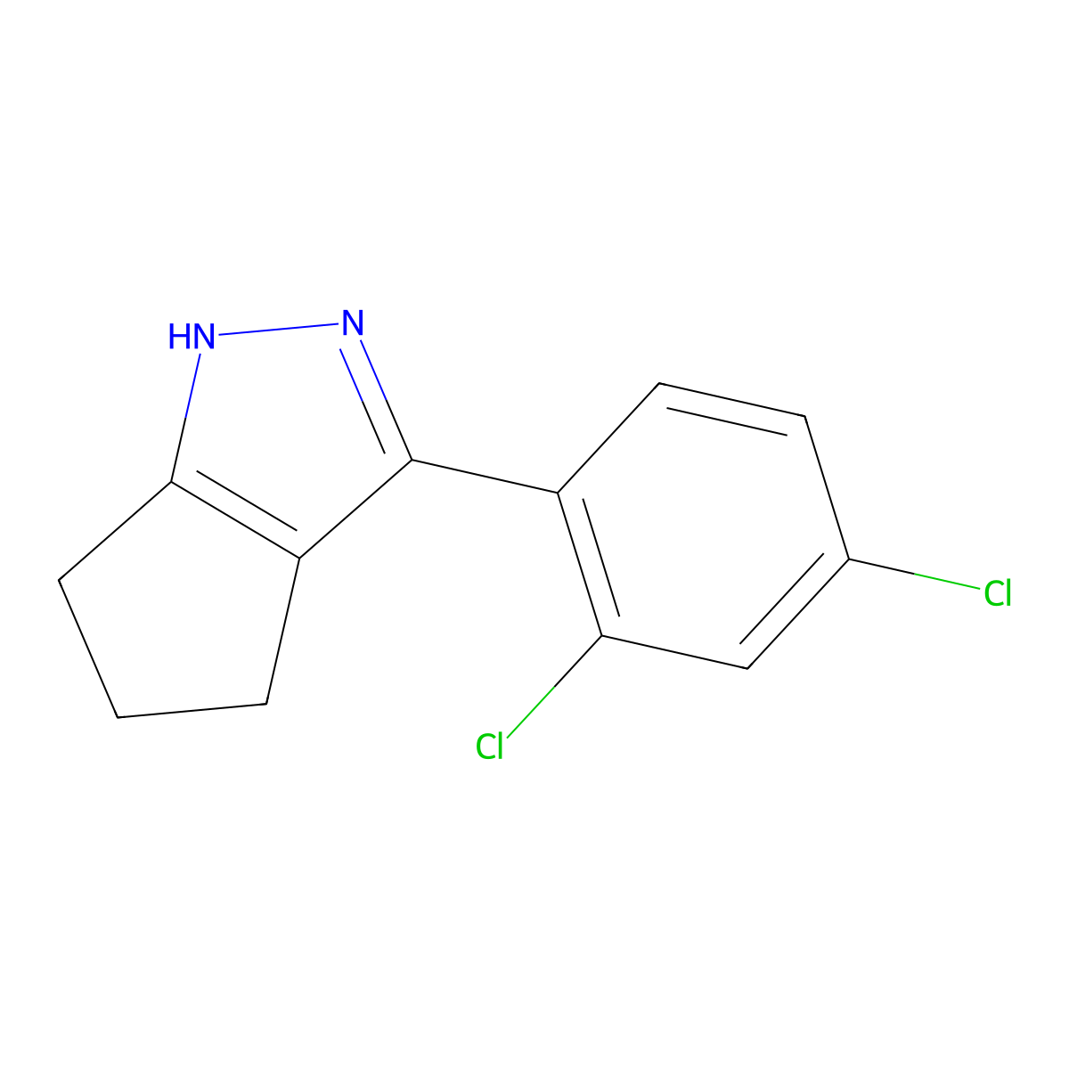 3-(2,4-Dichlorophenyl)-1,4,5,6-tetrahydrocyclopenta[c]pyrazole molecular structure, CAS 400077-13-6