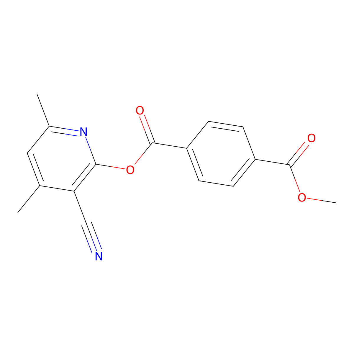 1-(3-Cyano-4,6-dimethyl-2-pyridinyl) 4-methyl terephthalate molecular structure, CAS 400077-14-7