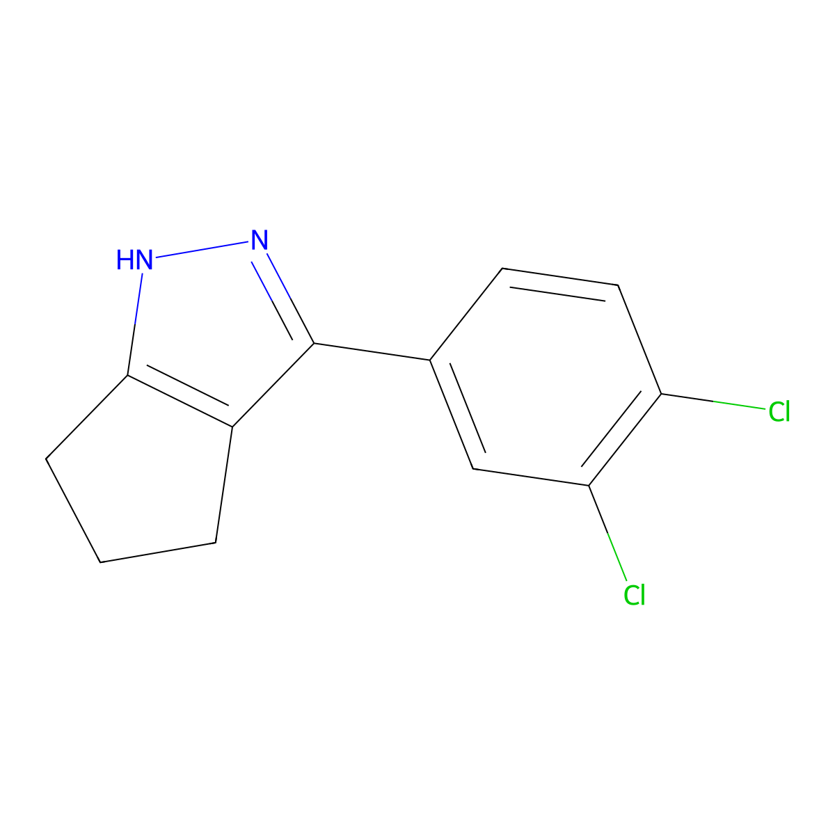 3-(3,4-Dichlorophenyl)-2,4,5,6-tetrahydrocyclopenta[c]pyrazole molecular structure, CAS 400077-18-1