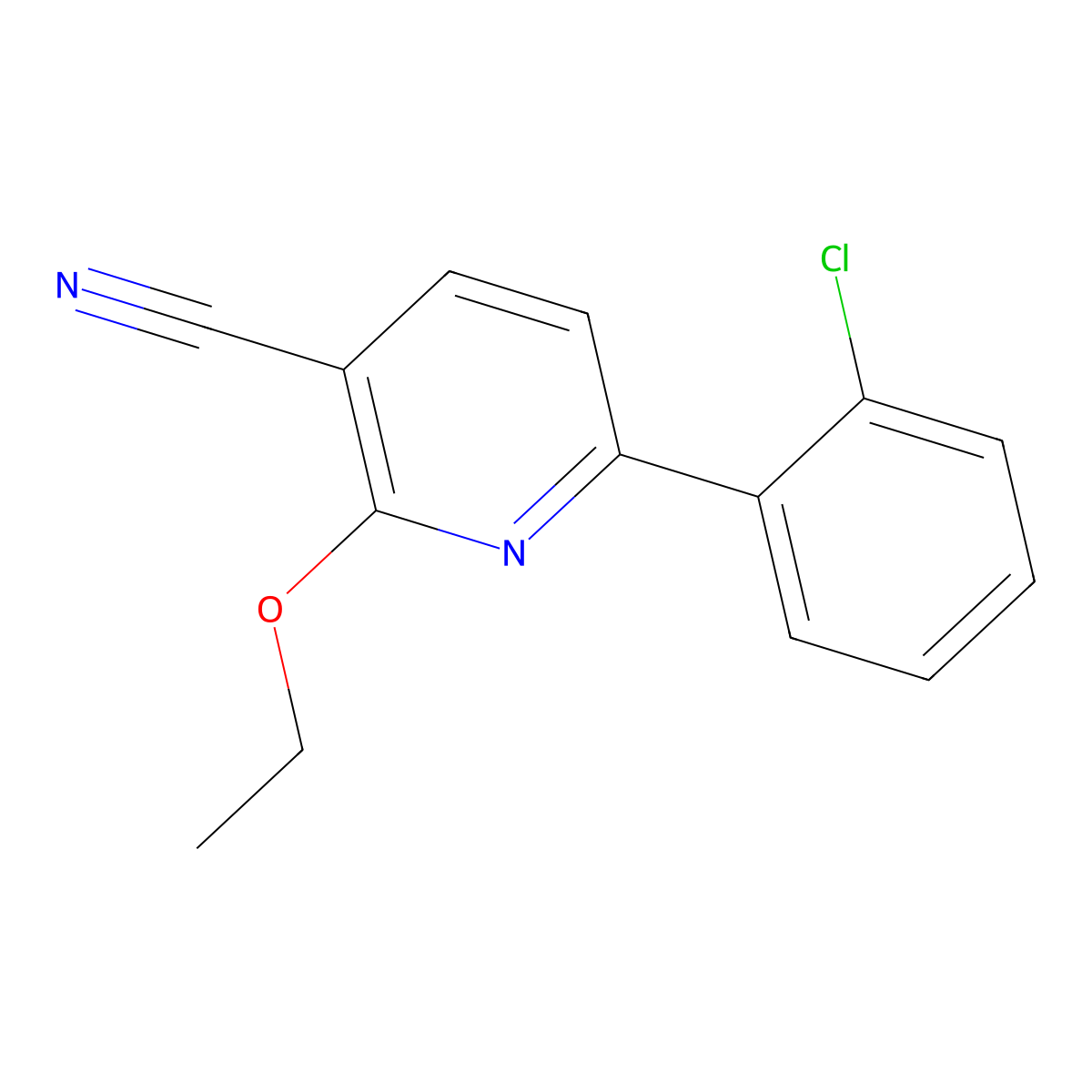 6-(2-Chlorophenyl)-2-ethoxypyridine-3-carbonitrile molecular structure, CAS 400077-20-5