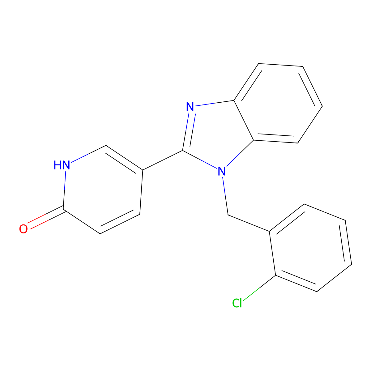 5-[1-(2-chlorobenzyl)-1H-1,3-benzimidazol-2-yl]-2(1H)-pyridinone molecular structure, CAS 400077-24-9