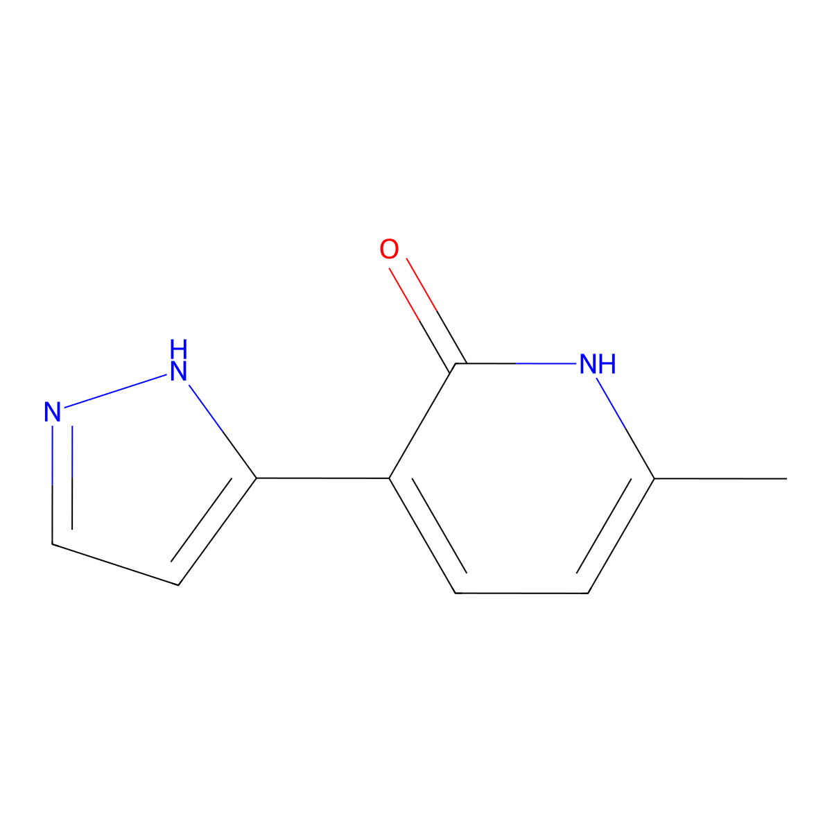 6-Methyl-3-(1H-pyrazol-5-yl)pyridin-2-ol molecular structure, CAS 400077-45-4