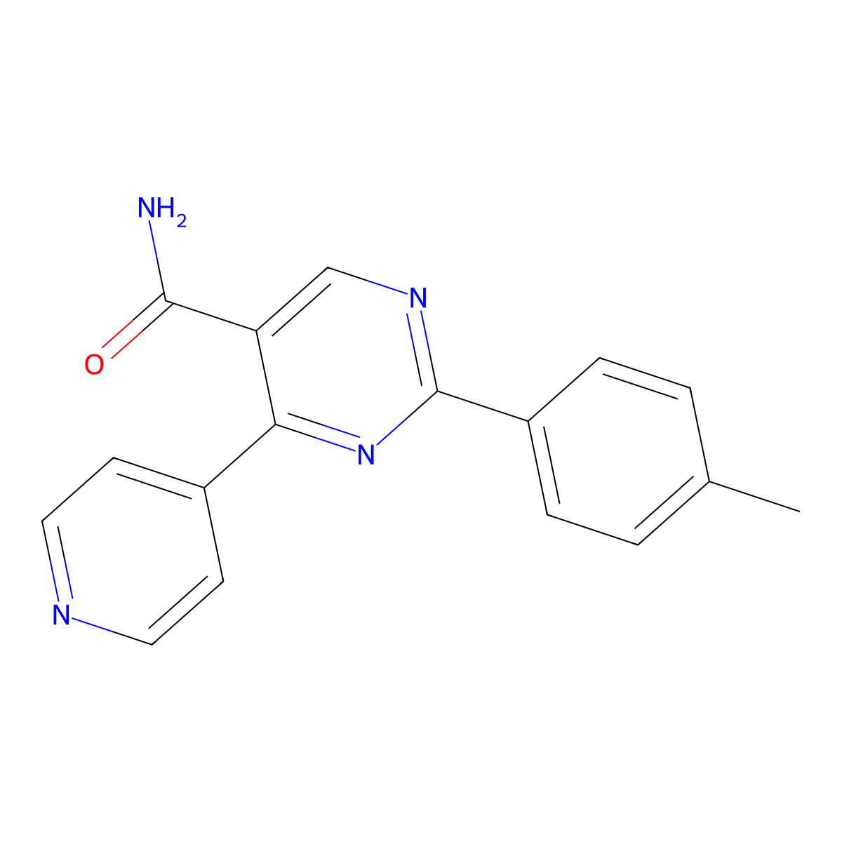 2-(4-Methylphenyl)-4-(4-pyridinyl)-5-pyrimidinecarboxamide molecular structure, CAS 400077-58-9