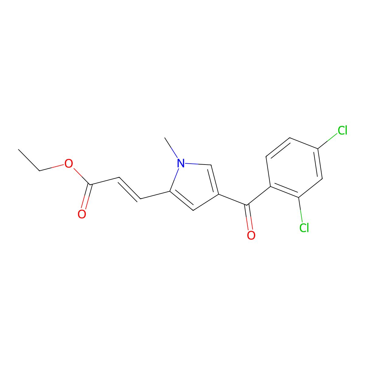 ethyl 3-[4-(2,4-dichlorobenzoyl)-1-methyl-1H-pyrrol-2-yl]acrylate molecular structure, CAS 400077-69-2