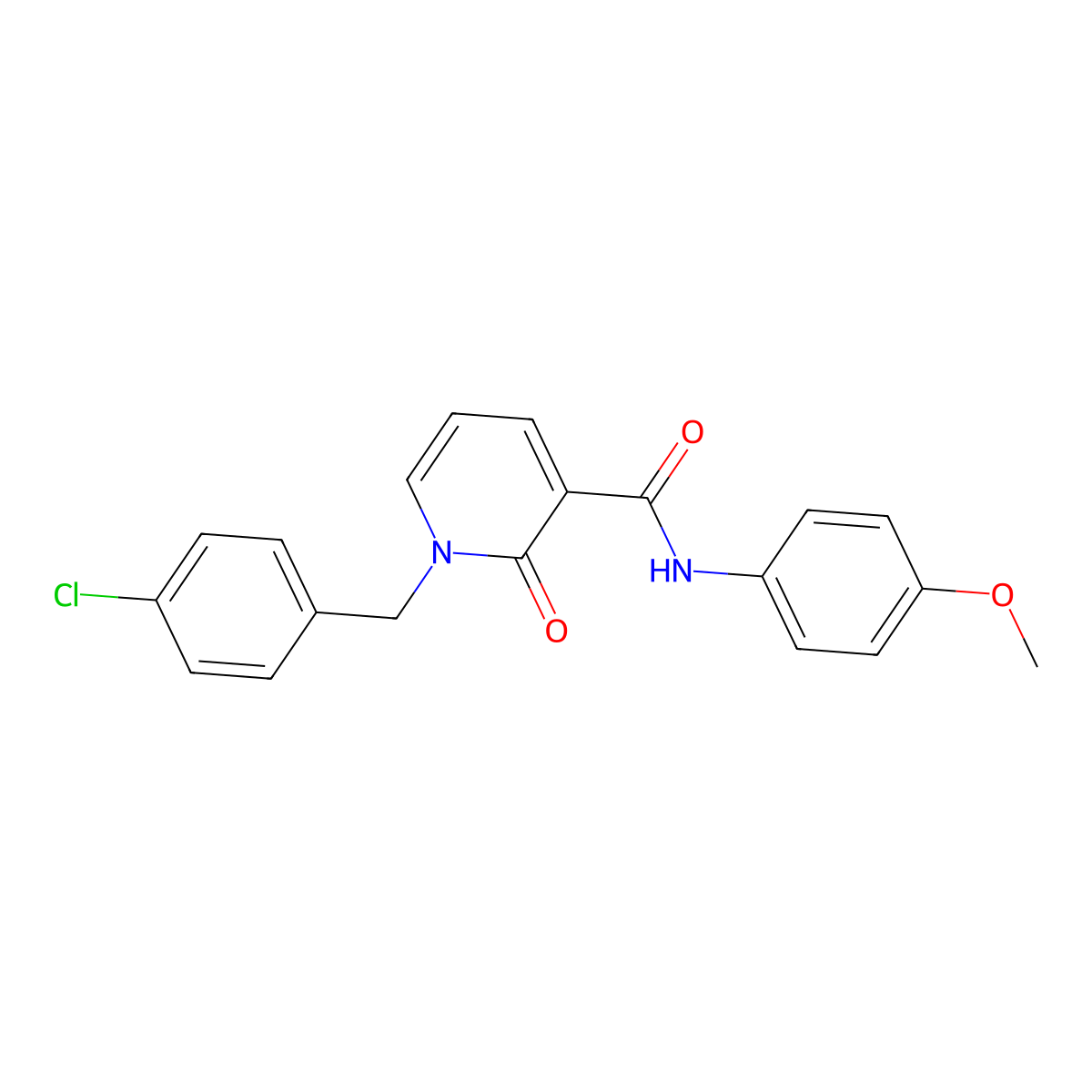 1-[(4-chlorophenyl)methyl]-N-(4-methoxyphenyl)-2-oxopyridine-3-carboxamide molecular structure, CAS 400077-70-5