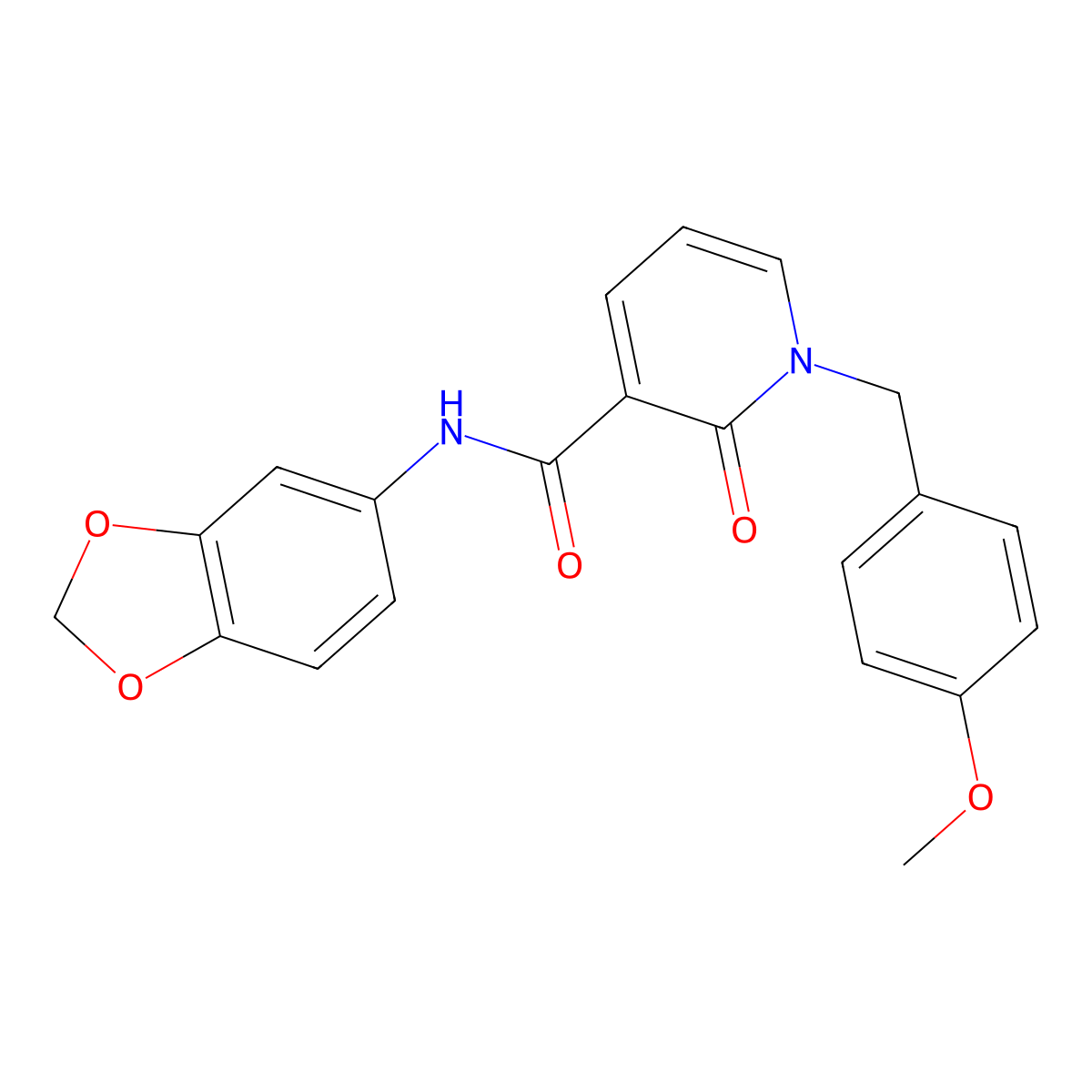 N-(1,3-benzodioxol-5-yl)-1-(4-methoxybenzyl)-2-oxo-1,2-dihydro-3-pyridinecarboxamide molecular structure, CAS 400077-73-8