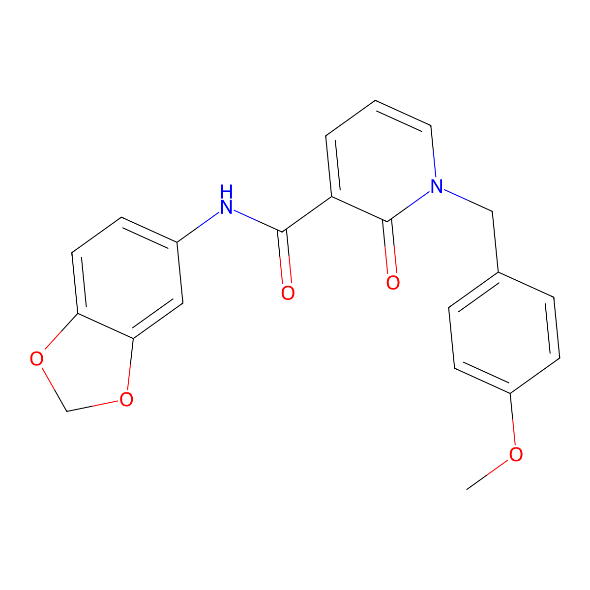 N-(1,3-benzodioxol-5-yl)-1-(4-methoxybenzyl)-2-oxo-1,2-dihydro-3-pyridinecarboxamide molecular structure, CAS 400077-73-8