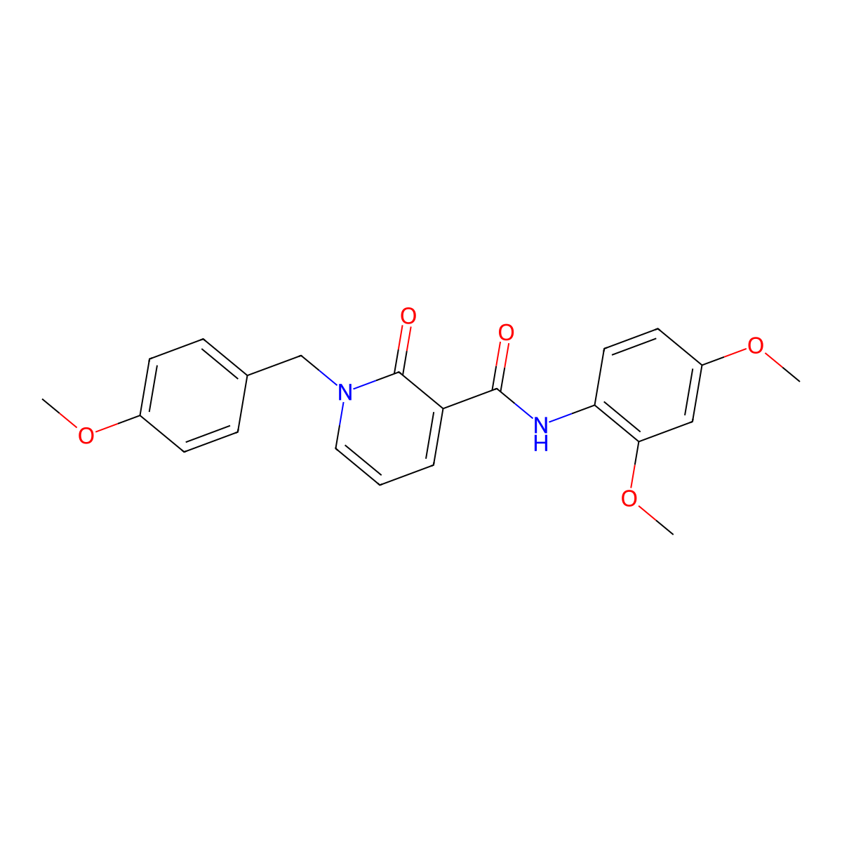 N-(2,4-dimethoxyphenyl)-1-[(4-methoxyphenyl)methyl]-2-oxopyridine-3-carboxamide molecular structure, CAS 400077-74-9