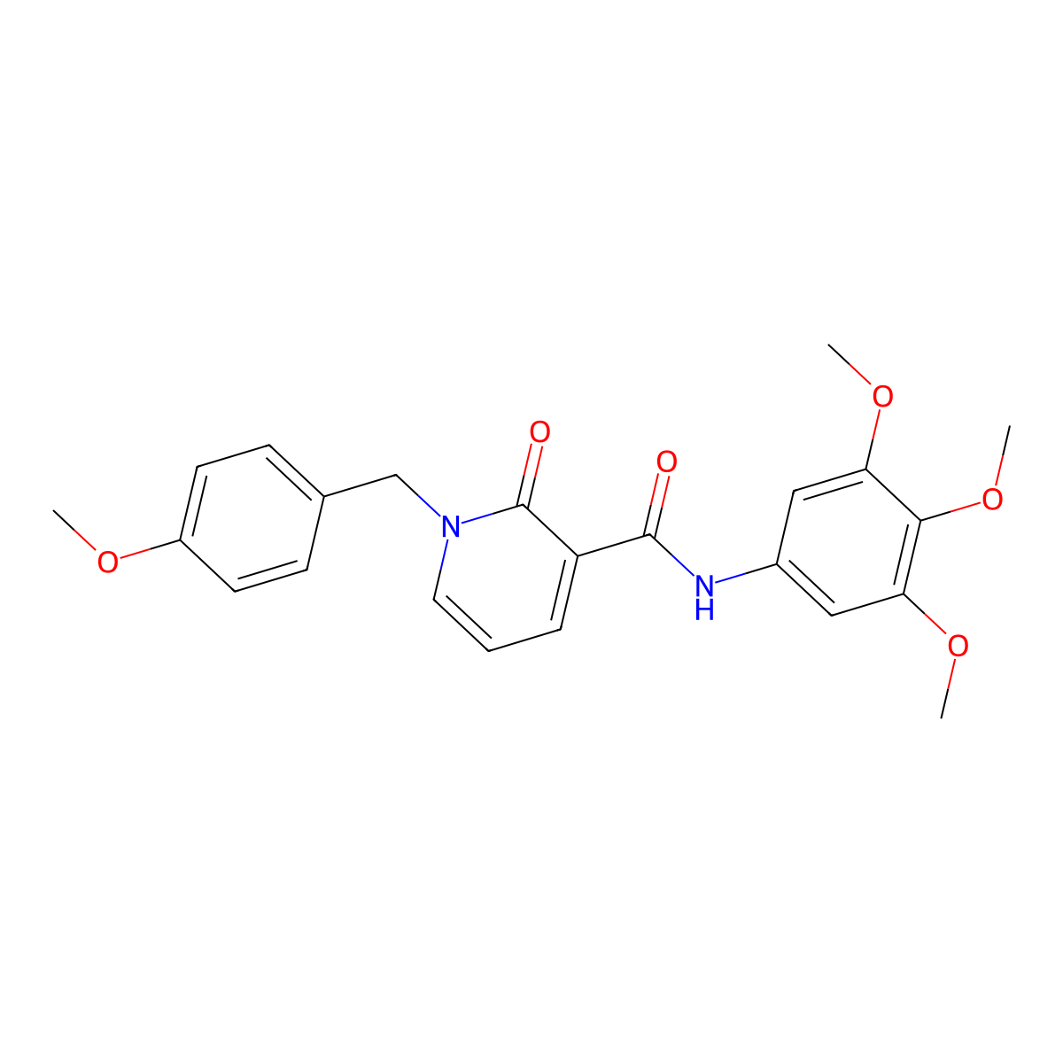 1-[(4-methoxyphenyl)methyl]-2-oxo-N-(3,4,5-trimethoxyphenyl)pyridine-3-carboxamide molecular structure, CAS 400077-78-3