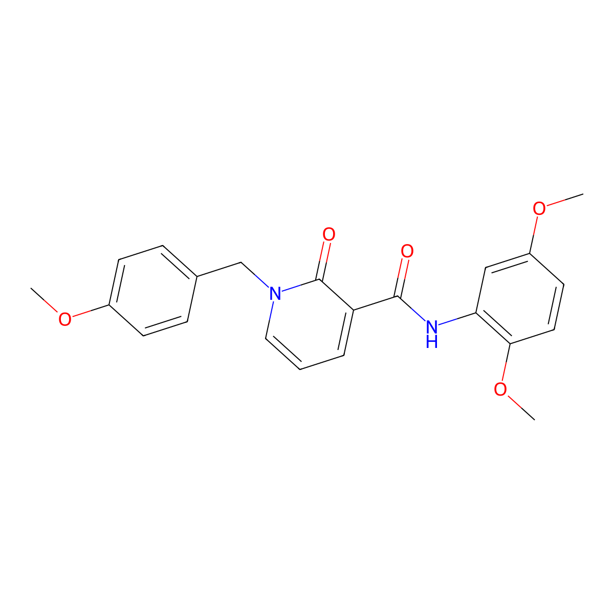 N-(2,5-dimethoxyphenyl)-1-(4-methoxybenzyl)-2-oxo-1,2-dihydro-3-pyridinecarboxamide molecular structure, CAS 400077-80-7