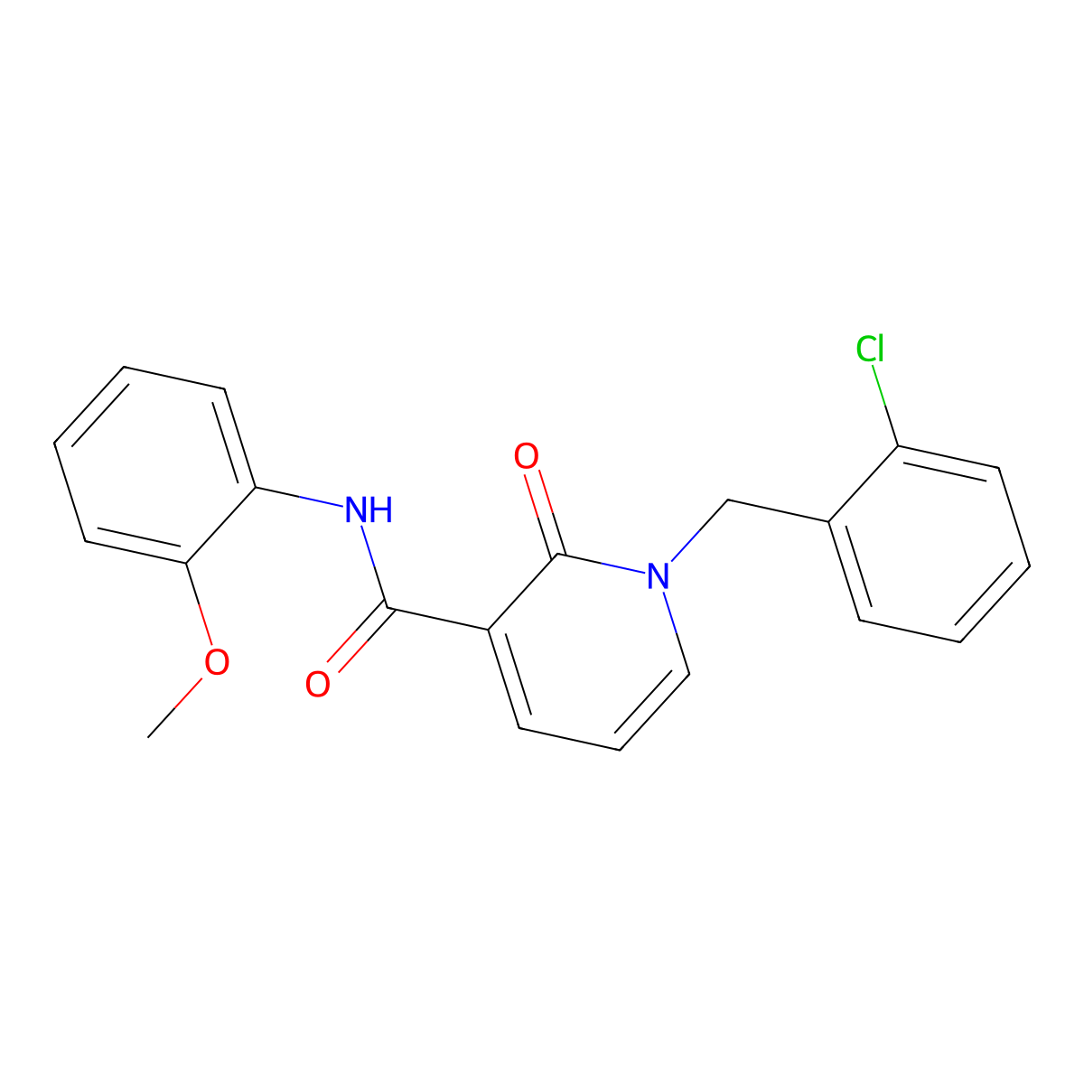 1-(2-chlorobenzyl)-N-(2-methoxyphenyl)-2-oxo-1,2-dihydropyridine-3-carboxamide molecular structure, CAS 400077-84-1