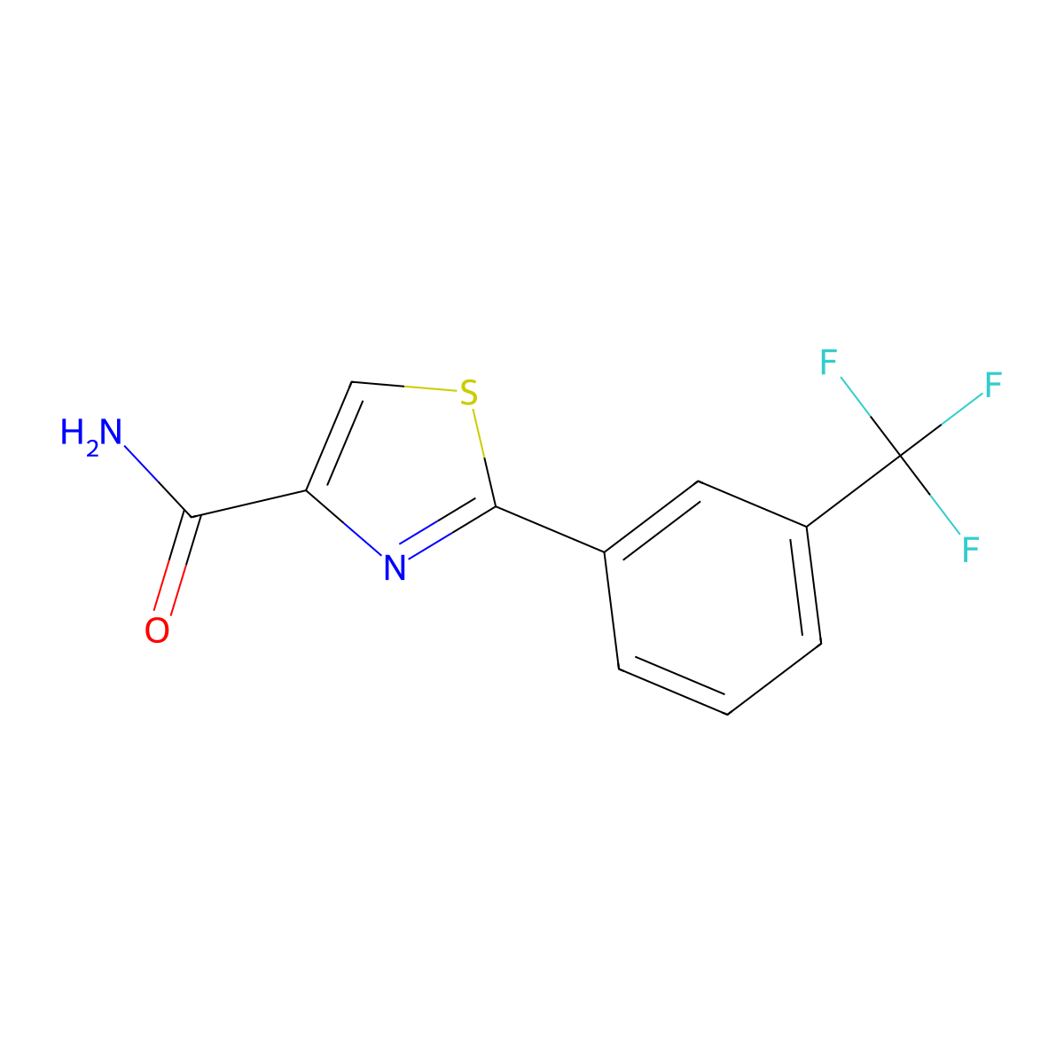 2-[3-(Trifluoromethyl)phenyl]-1,3-thiazole-4-carboxamide molecular structure, CAS 400077-93-2