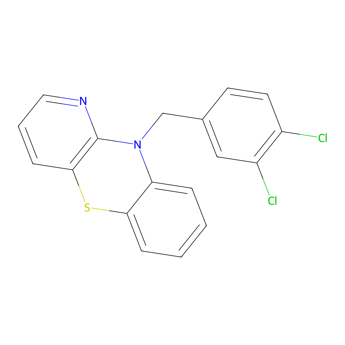 10-(3,4-dichlorobenzyl)-10H-pyrido[3,2-b][1,4]benzothiazine molecular structure, CAS 400077-95-4