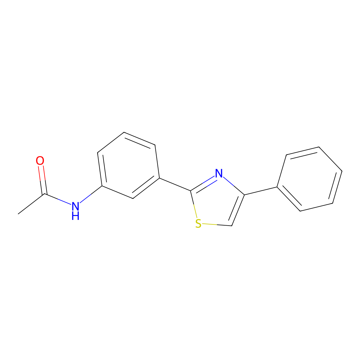 N-[3-(4-phenyl-1,3-thiazol-2-yl)phenyl]acetamide molecular structure, CAS 400077-98-7