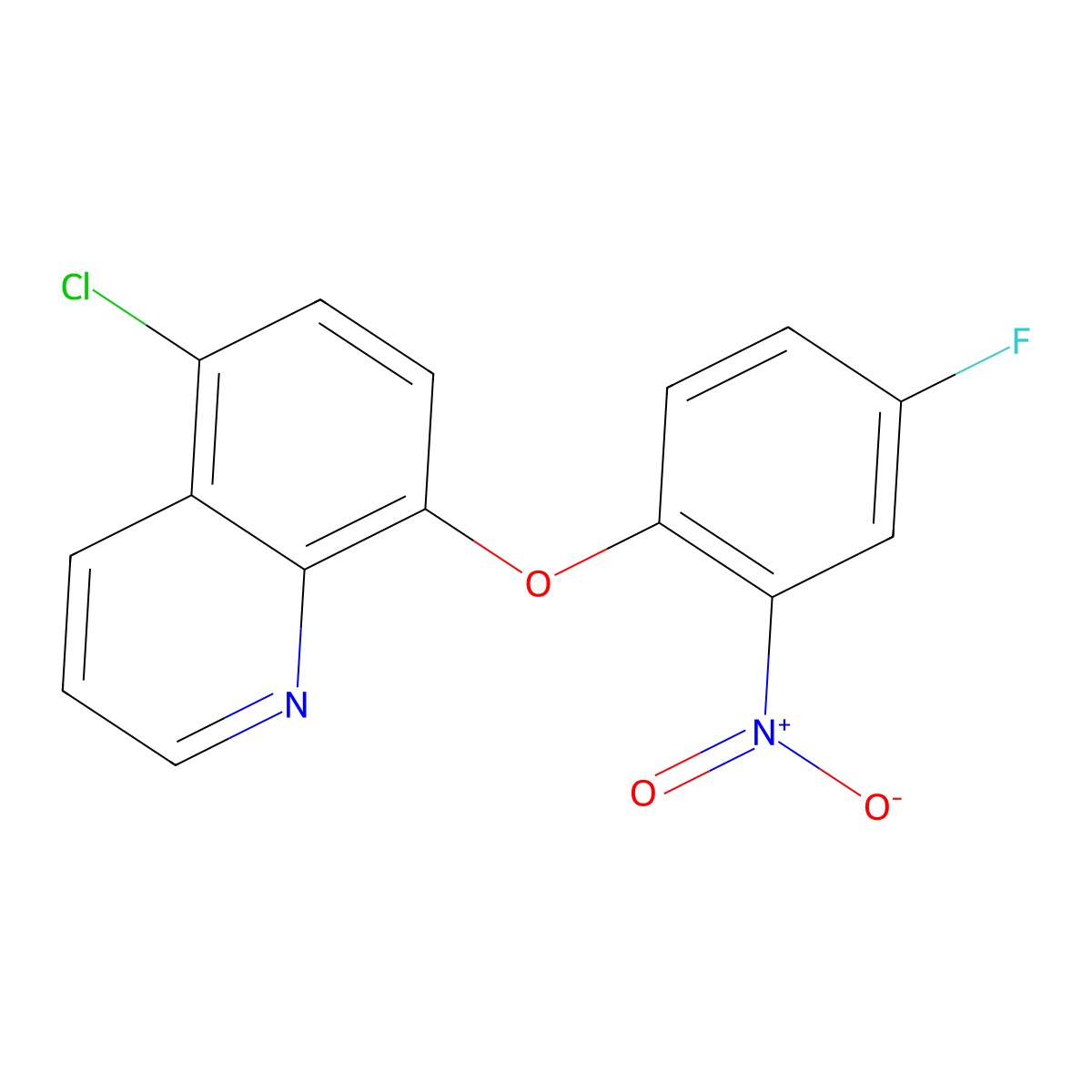 5-Chloro-8-(4-fluoro-2-nitrophenoxy)quinoline molecular structure, CAS 400078-01-5
