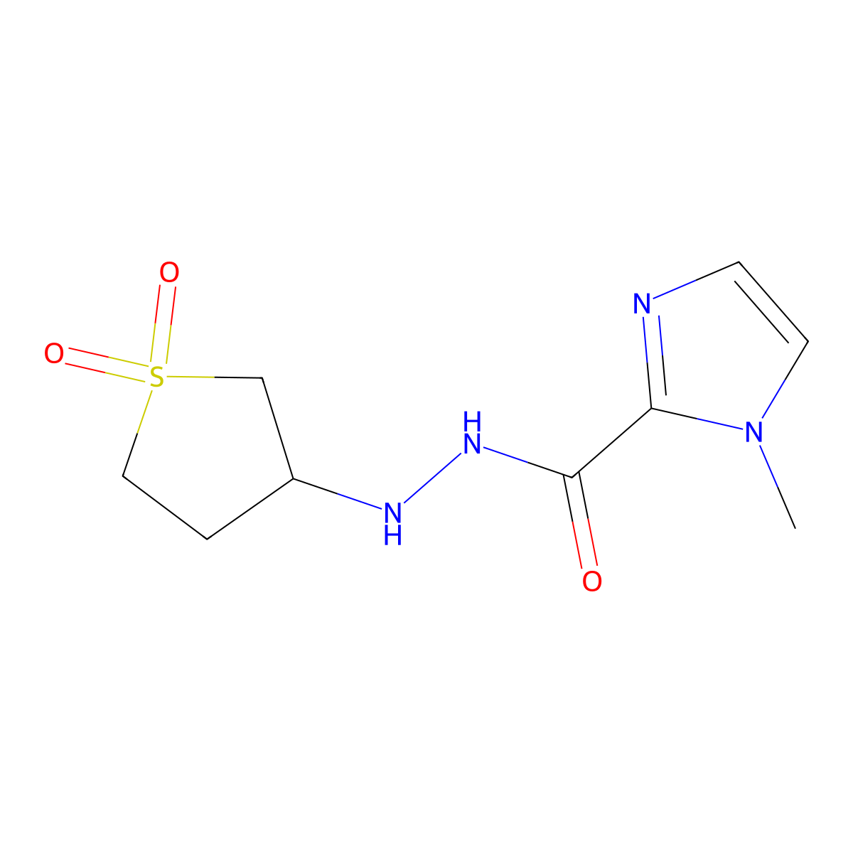 N'-(1,1-dioxothiolan-3-yl)-1-methylimidazole-2-carbohydrazide molecular structure, CAS 400078-07-1