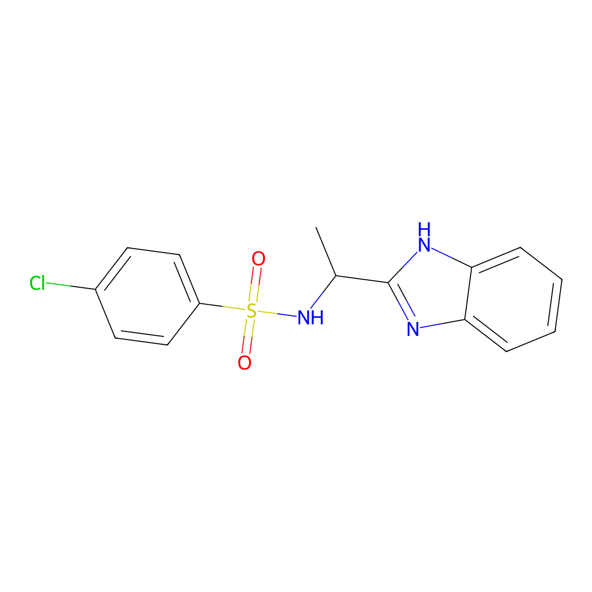 N-[1-(1H-benzimidazol-2-yl)ethyl]-4-chlorobenzenesulfonamide molecular structure, CAS 400078-11-7