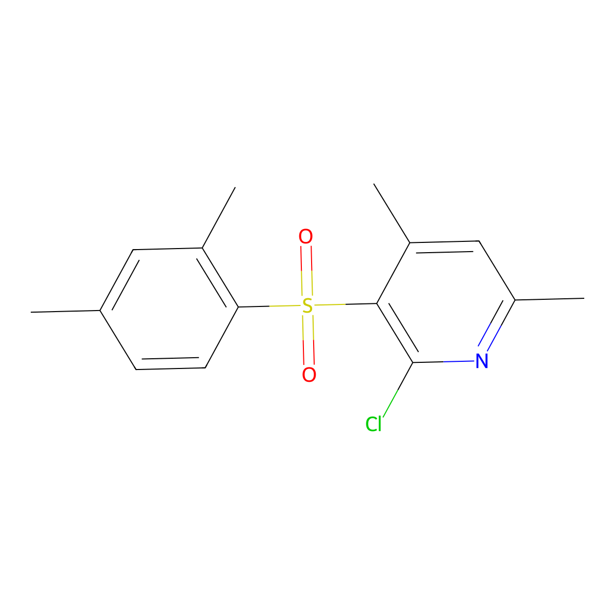 2-Chloro-3-[(2,4-dimethylphenyl)sulfonyl]-4,6-dimethylpyridine molecular structure, CAS 400078-19-5