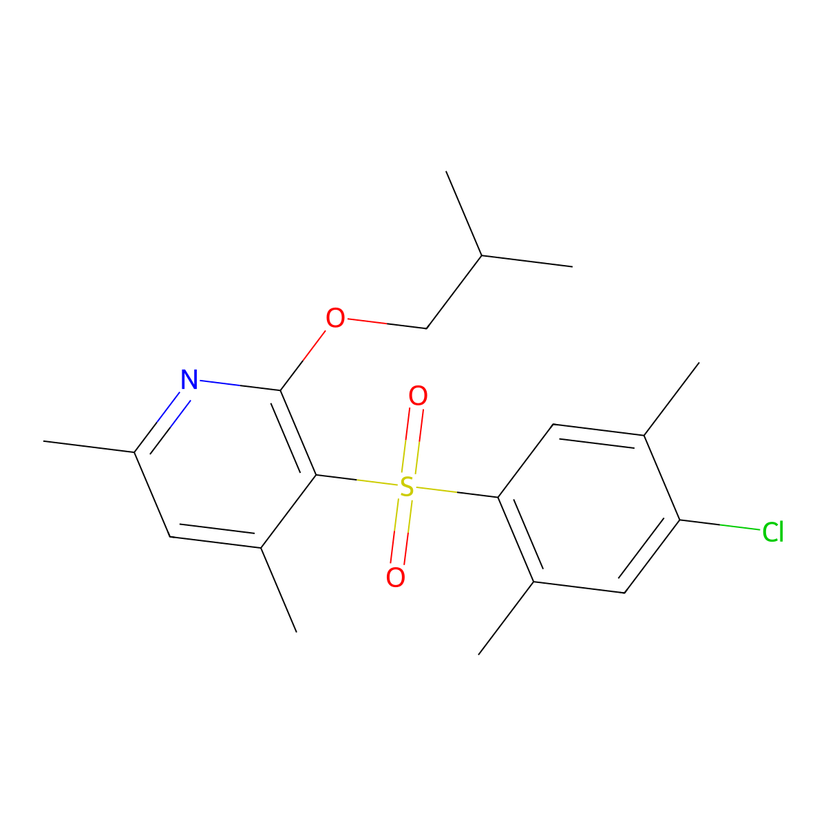 3-[(4-Chloro-2,5-dimethylphenyl)sulfonyl]-2-isobutoxy-4,6-dimethylpyridine molecular structure, CAS 400078-20-8