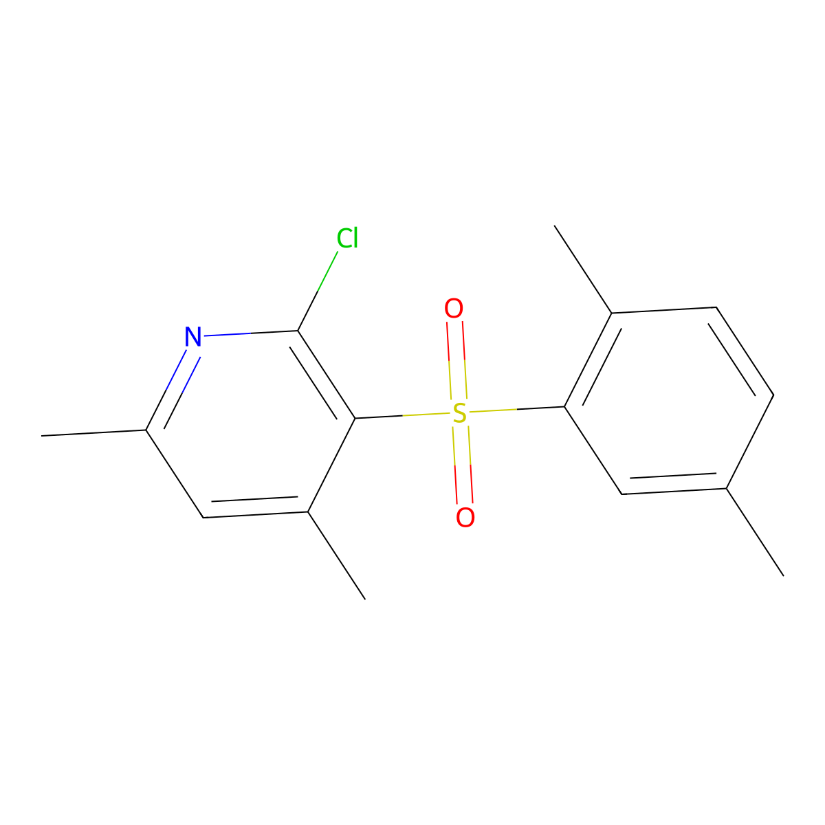 2-Chloro-3-[(2,5-dimethylphenyl)sulfonyl]-4,6-dimethylpyridine molecular structure, CAS 400078-22-0