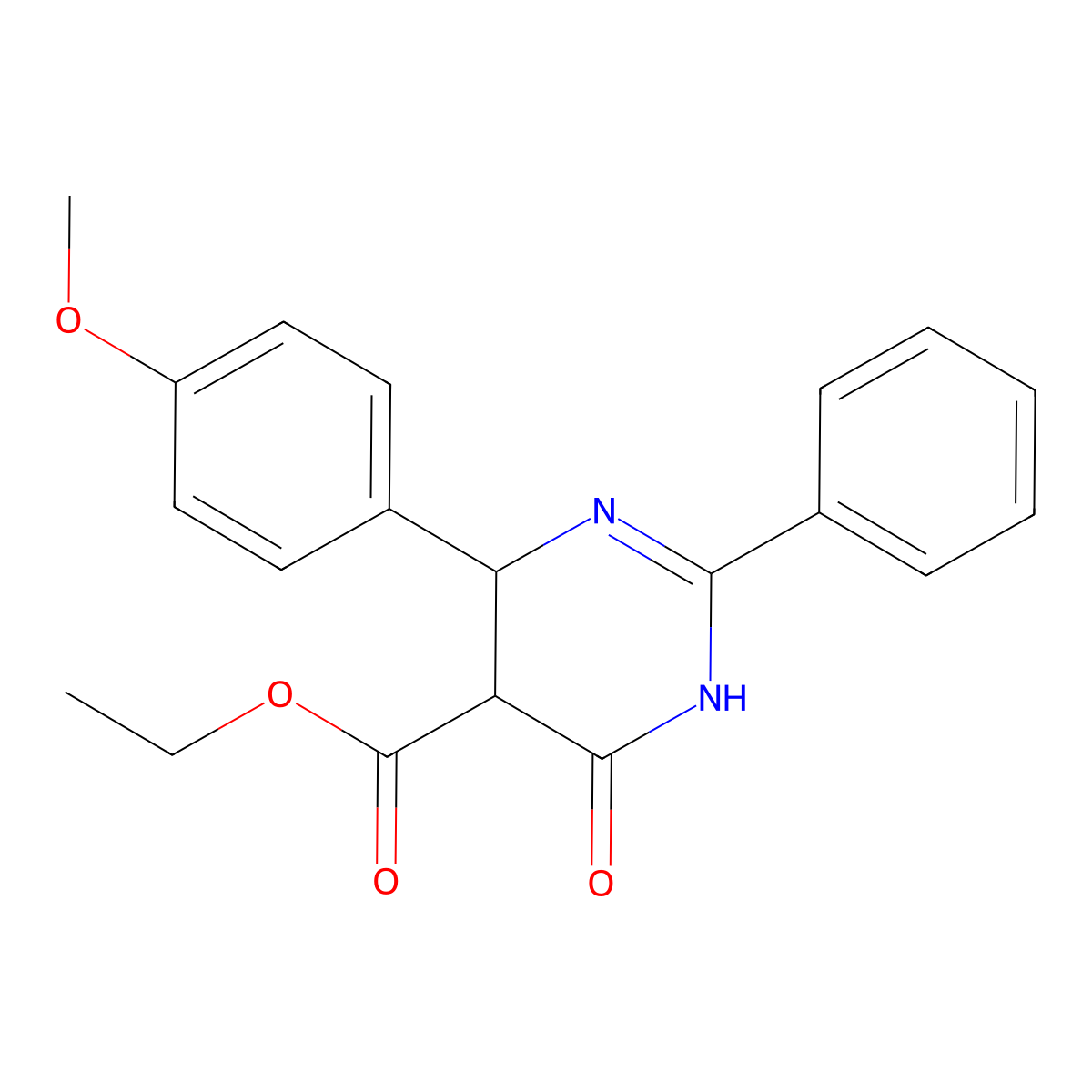 Ethyl 6-hydroxy-4-(4-methoxyphenyl)-2-phenyl-4,5-dihydro-5-pyrimidinecarboxylate molecular structure, CAS 400078-30-0