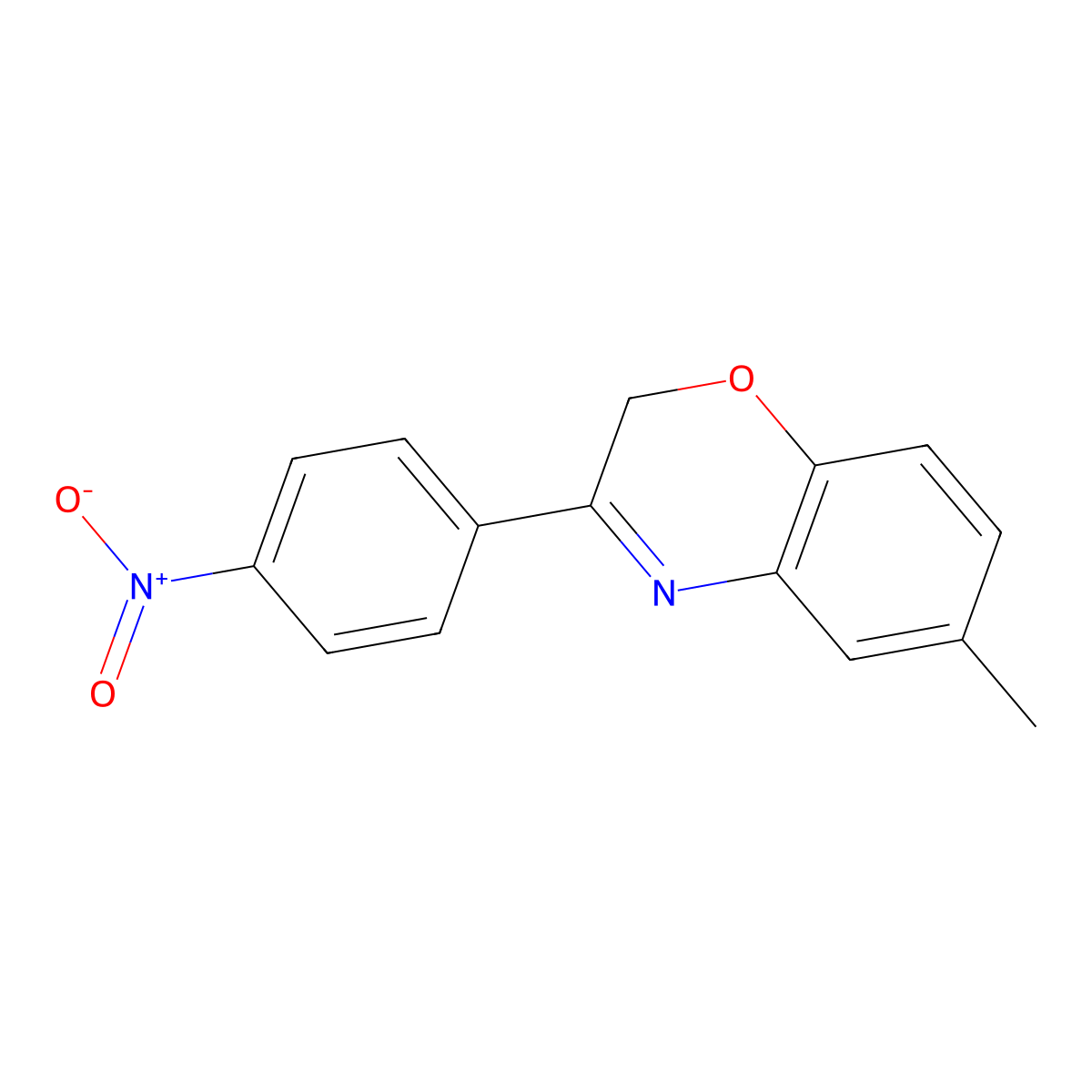 6-methyl-3-(4-nitrophenyl)-2H-1,4-benzoxazine molecular structure, CAS 400078-33-3