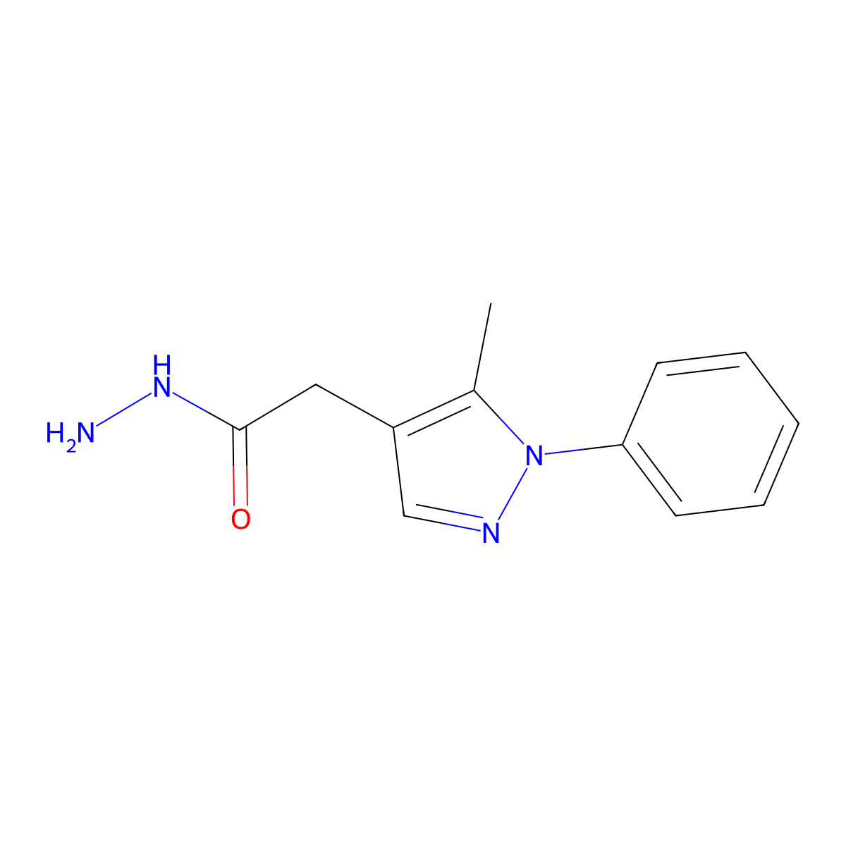 2-(5-methyl-1-phenyl-1H-pyrazol-4-yl)acetohydrazide molecular structure, CAS 400078-46-8