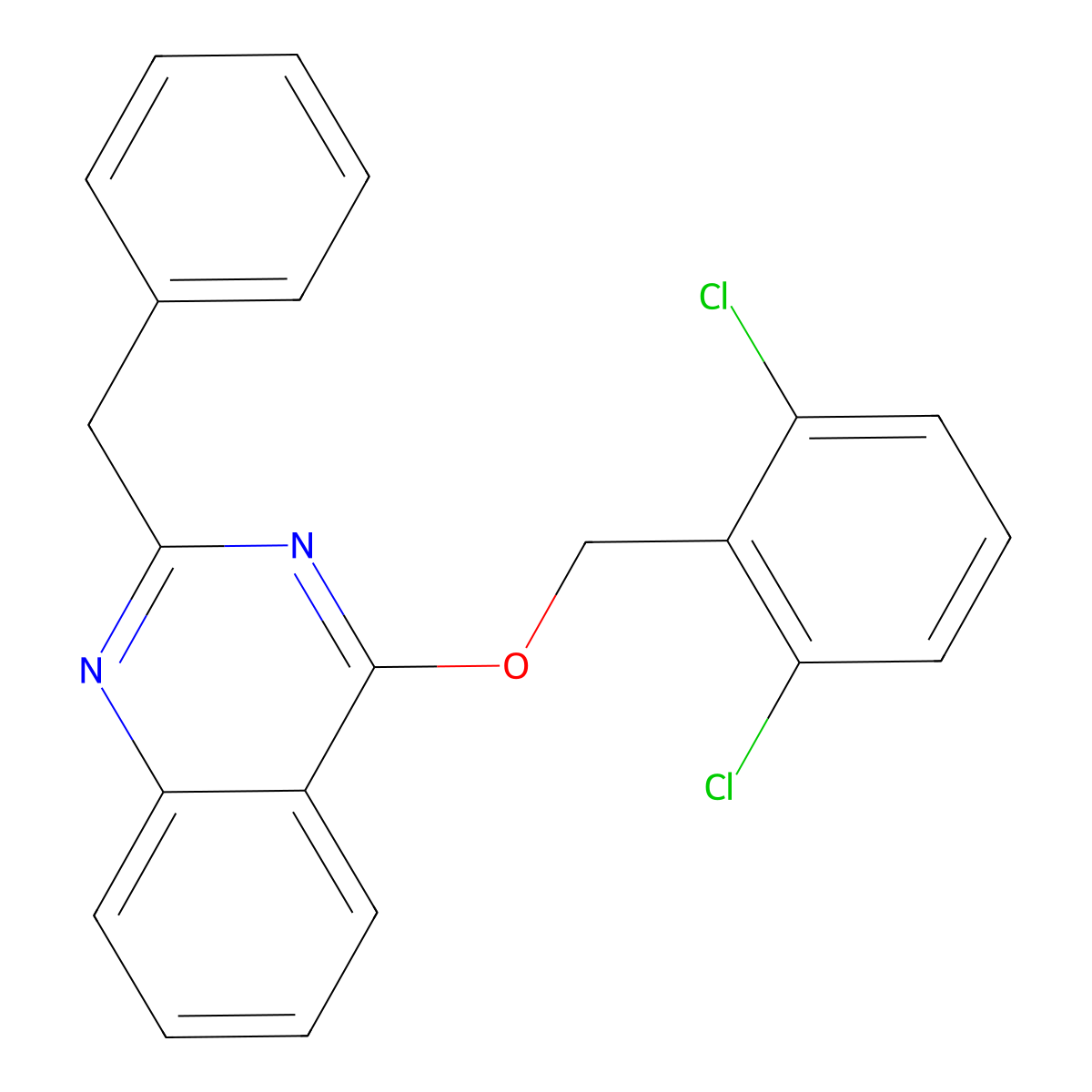 2-Benzyl-4-[(2,6-dichlorophenyl)methoxy]quinazoline molecular structure, CAS 400078-69-5