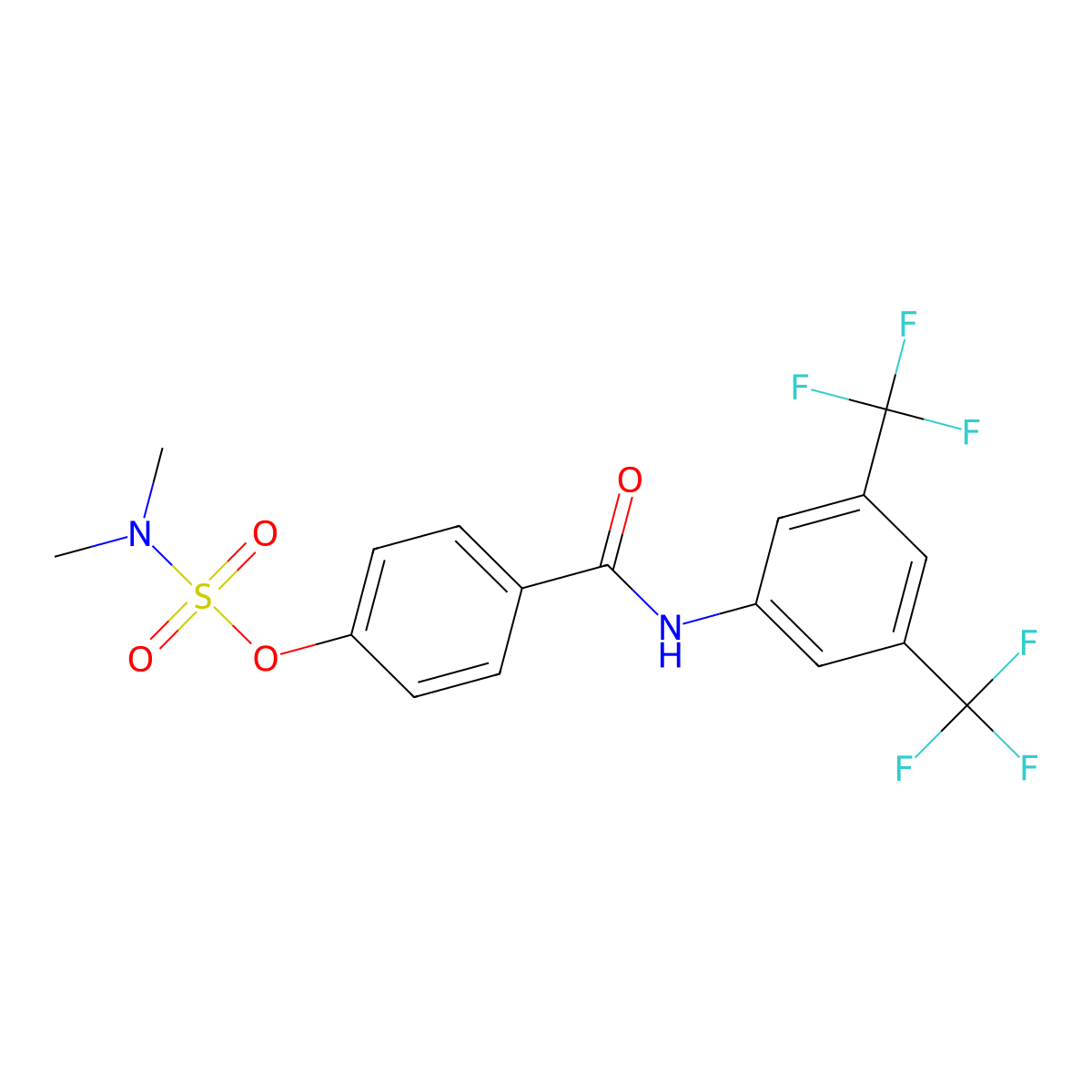 4-{[3,5-bis(trifluoromethyl)anilino]carbonyl}phenyl-N,N-dimethylsulfamate molecular structure, CAS 400078-70-8