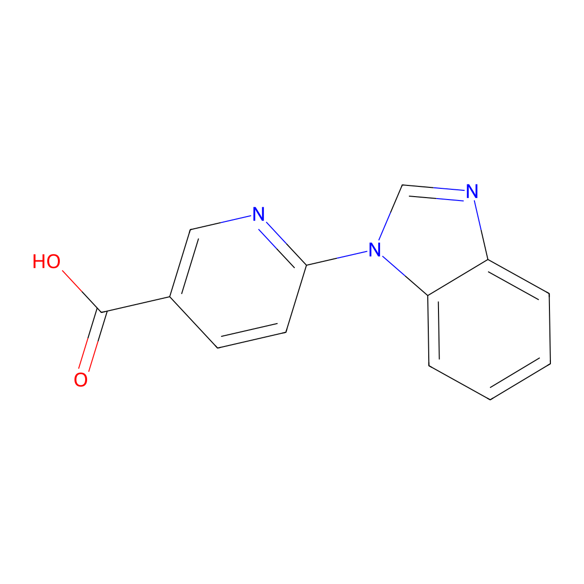 6-(1H-1,3-benzodiazol-1-yl)pyridine-3-carboxylic acid molecular structure, CAS 400078-72-0