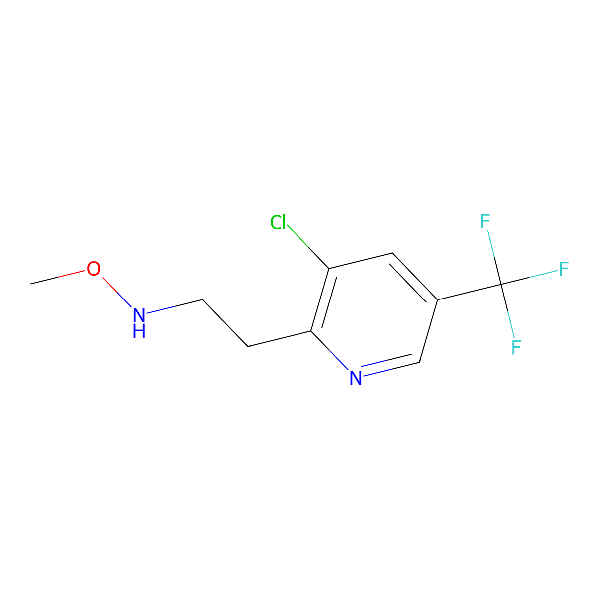 3-Chloro-2-[2-(methoxyamino)ethyl]-5-(trifluoromethyl)pyridine molecular structure, CAS 400078-95-7