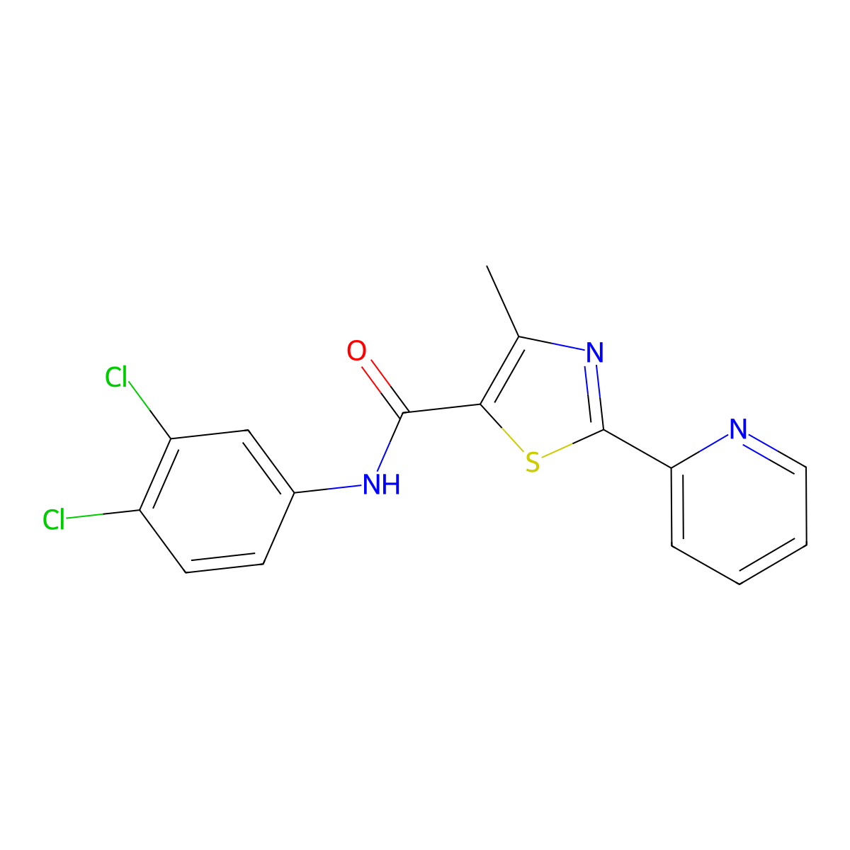 N-(3,4-dichlorophenyl)-4-methyl-2-(2-pyridinyl)-1,3-thiazole-5-carboxamide molecular structure, CAS 400079-04-1