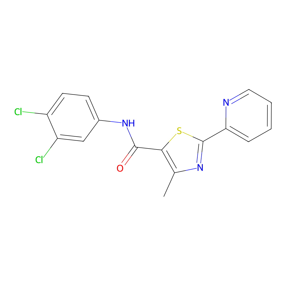 N-(3,4-dichlorophenyl)-4-methyl-2-(2-pyridinyl)-1,3-thiazole-5-carboxamide molecular structure, CAS 400079-04-1