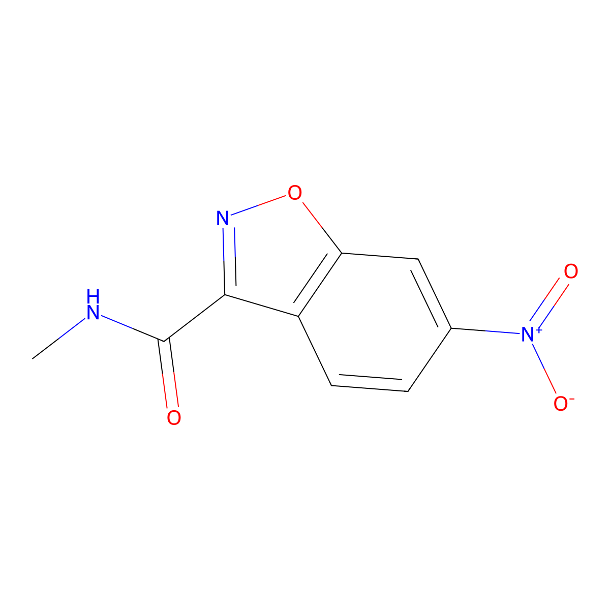 N-methyl-6-nitro-1,2-benzoxazole-3-carboxamide molecular structure, CAS 400079-08-5