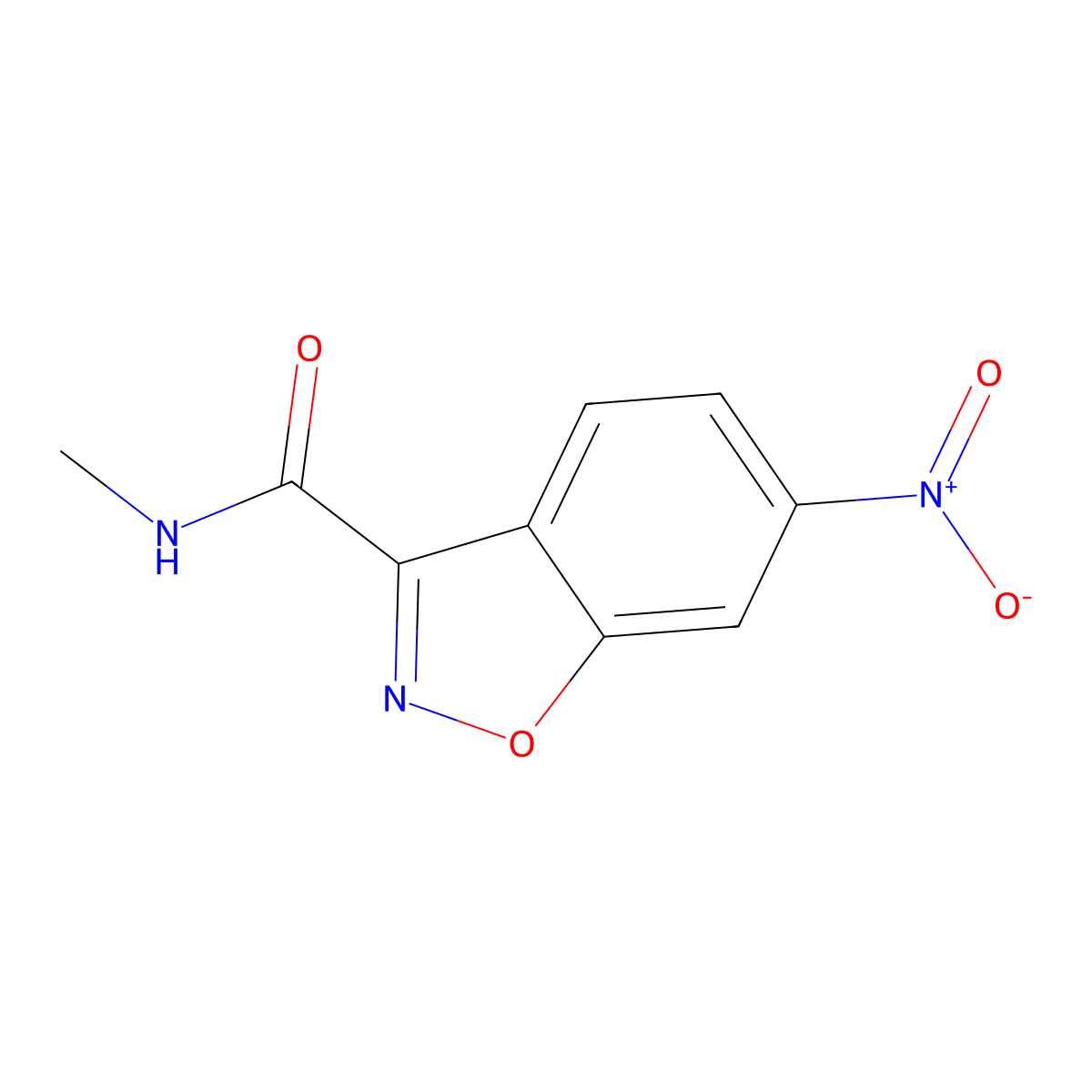 N-methyl-6-nitro-1,2-benzoxazole-3-carboxamide molecular structure, CAS 400079-08-5