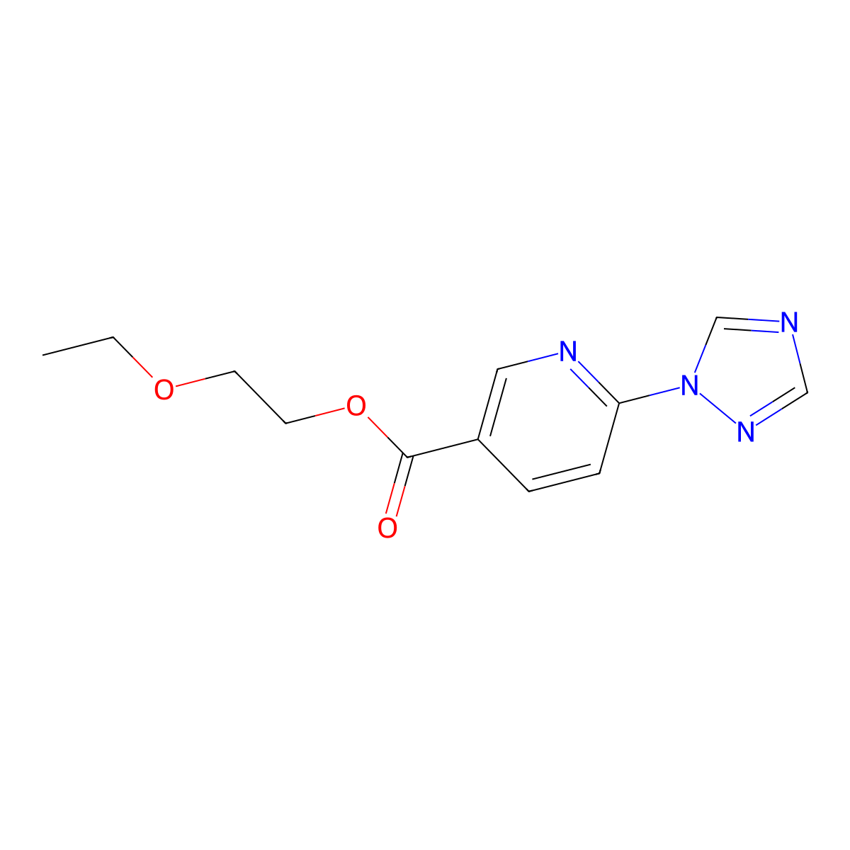 2-ethoxyethyl 6-(1H-1,2,4-triazol-1-yl)nicotinate molecular structure, CAS 400079-10-9