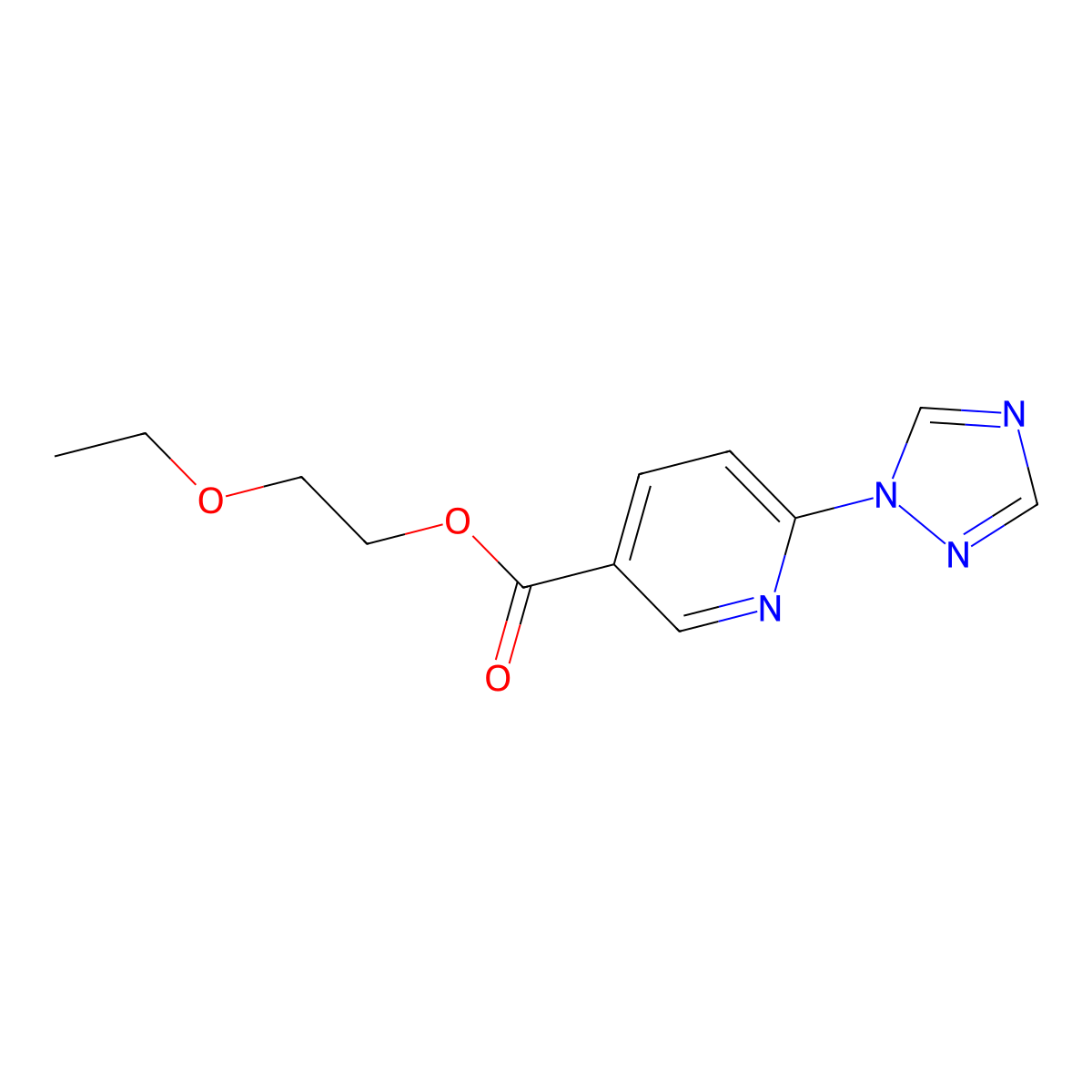 2-ethoxyethyl 6-(1H-1,2,4-triazol-1-yl)nicotinate molecular structure, CAS 400079-10-9