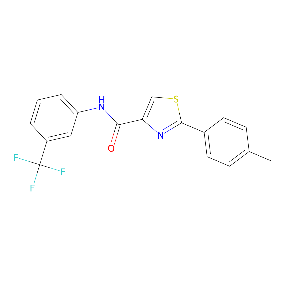 2-(4-methylphenyl)-N-[3-(trifluoromethyl)phenyl]-1,3-thiazole-4-carboxamide molecular structure, CAS 400079-15-4