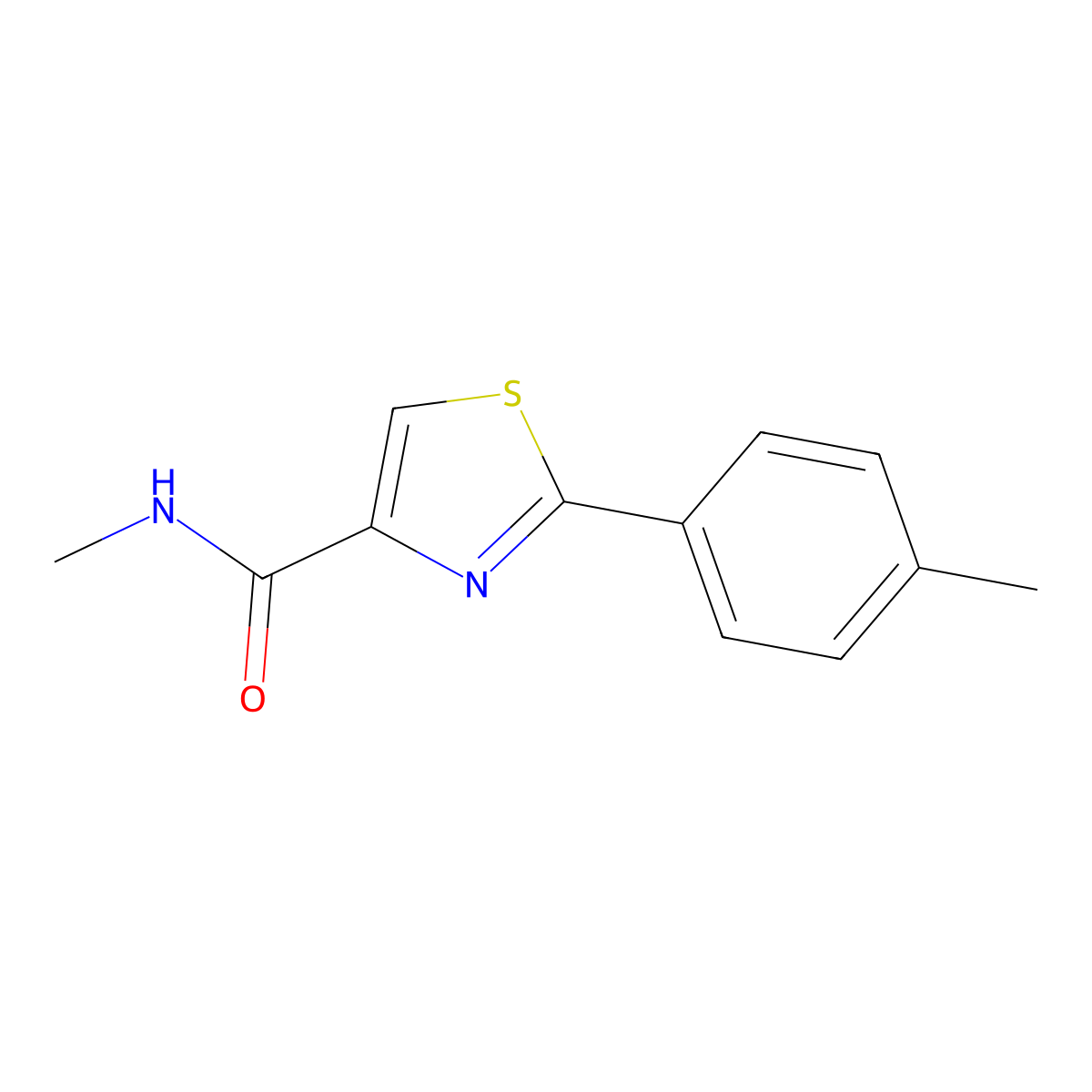 N-methyl-2-(4-methylphenyl)-1,3-thiazole-4-carboxamide molecular structure, CAS 400079-16-5