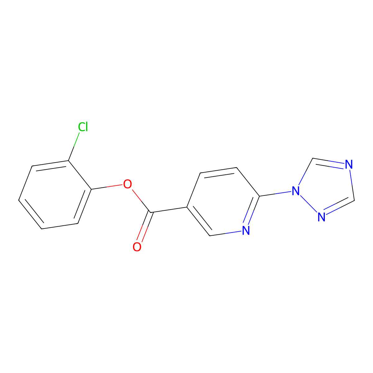 2-chlorophenyl 6-(1H-1,2,4-triazol-1-yl)nicotinate molecular structure, CAS 400079-26-7