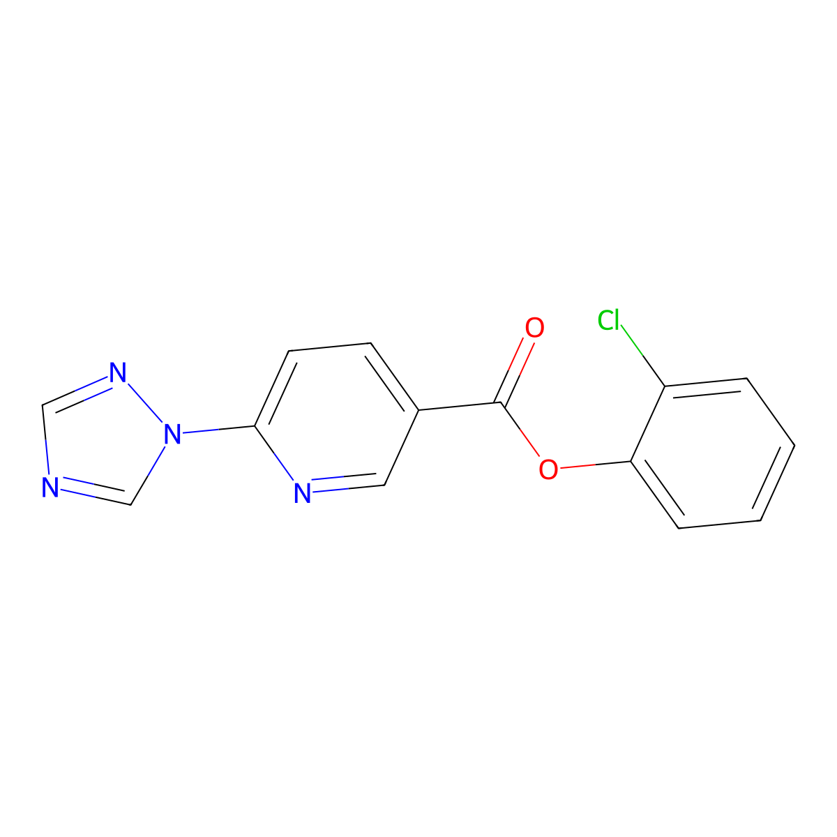 2-chlorophenyl 6-(1H-1,2,4-triazol-1-yl)nicotinate molecular structure, CAS 400079-26-7