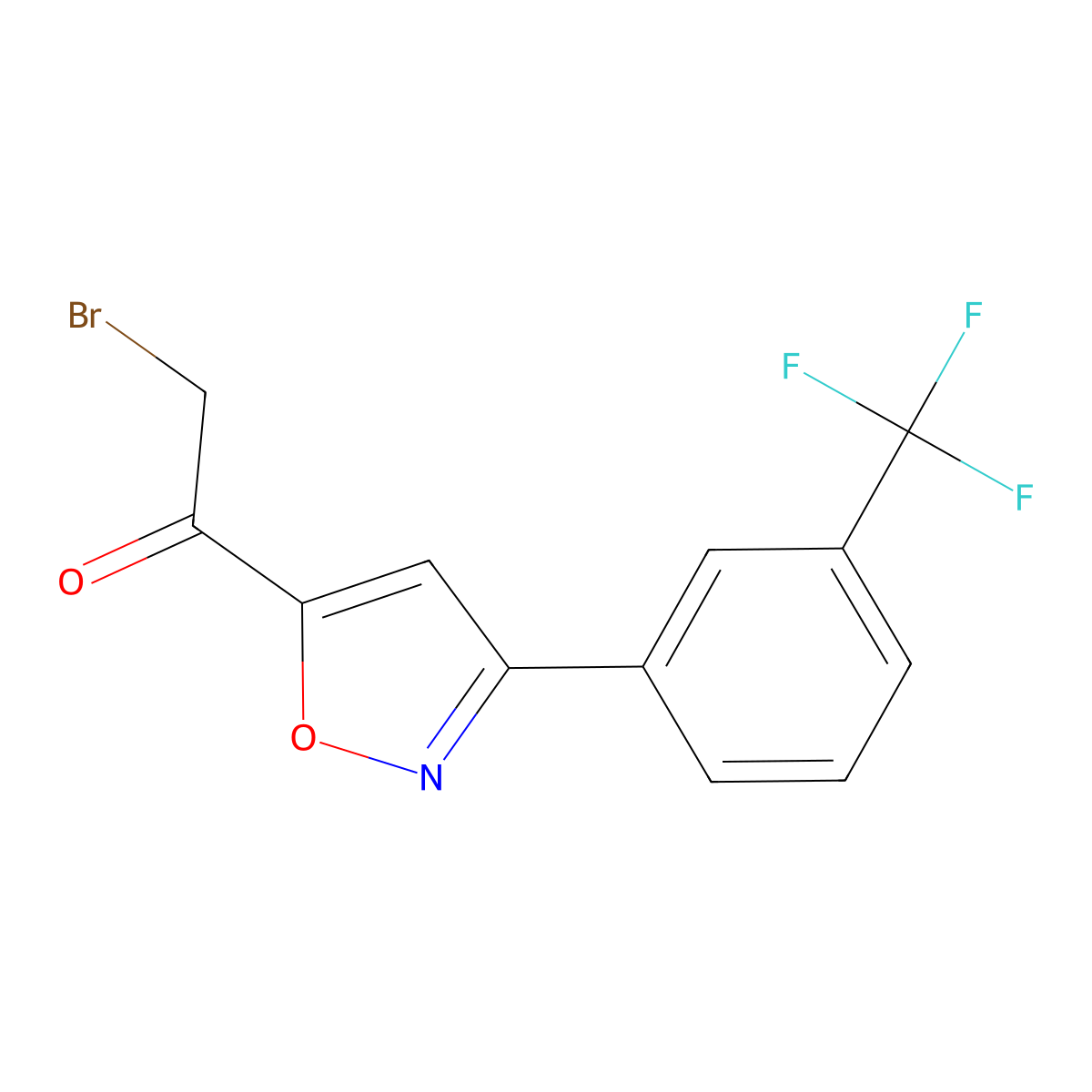 2-Bromo-1-{3-[3-(trifluoromethyl)phenyl]-5-isoxazolyl}-1-ethanone molecular structure, CAS 400079-65-4