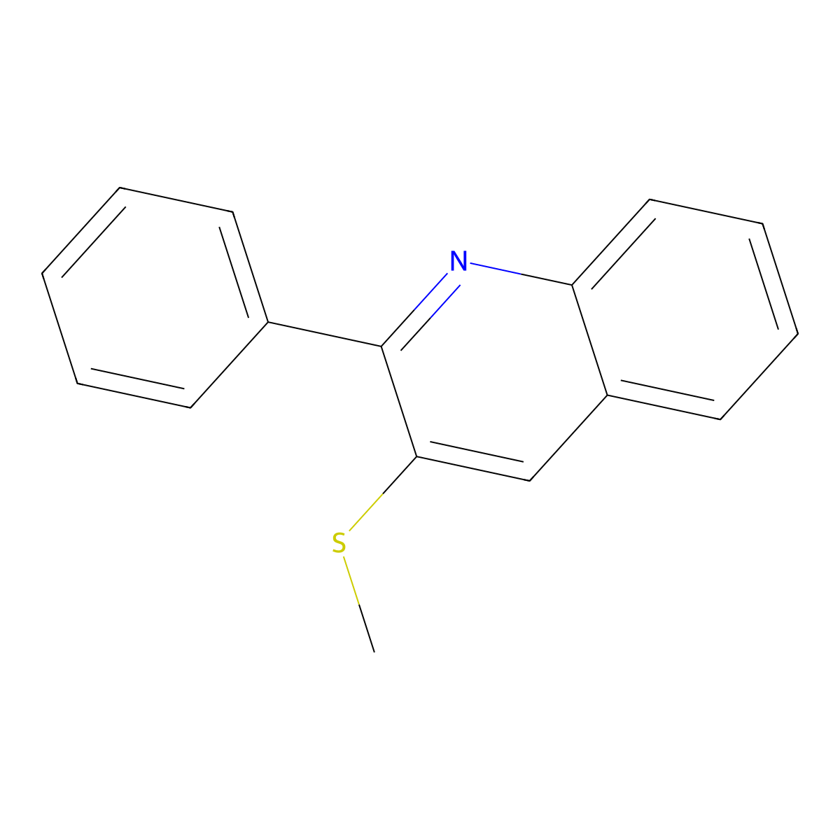 3-(Methylsulfanyl)-2-phenylquinoline molecular structure, CAS 400079-67-6