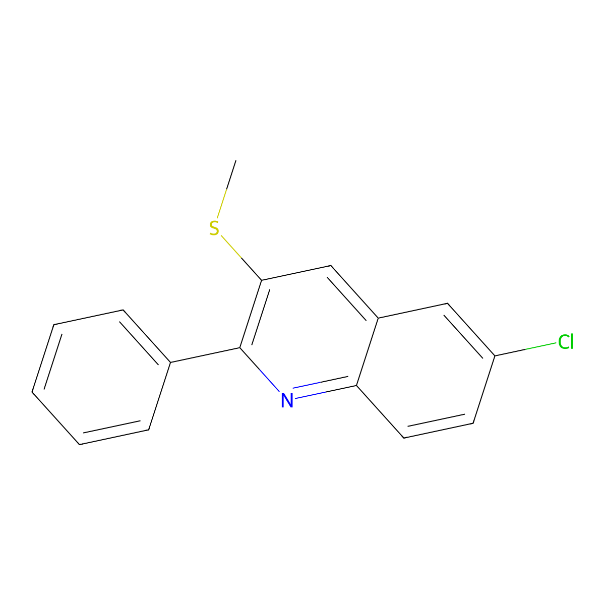 6-Chloro-2-phenyl-3-quinolinyl methyl sulfide molecular structure, CAS 400079-68-7