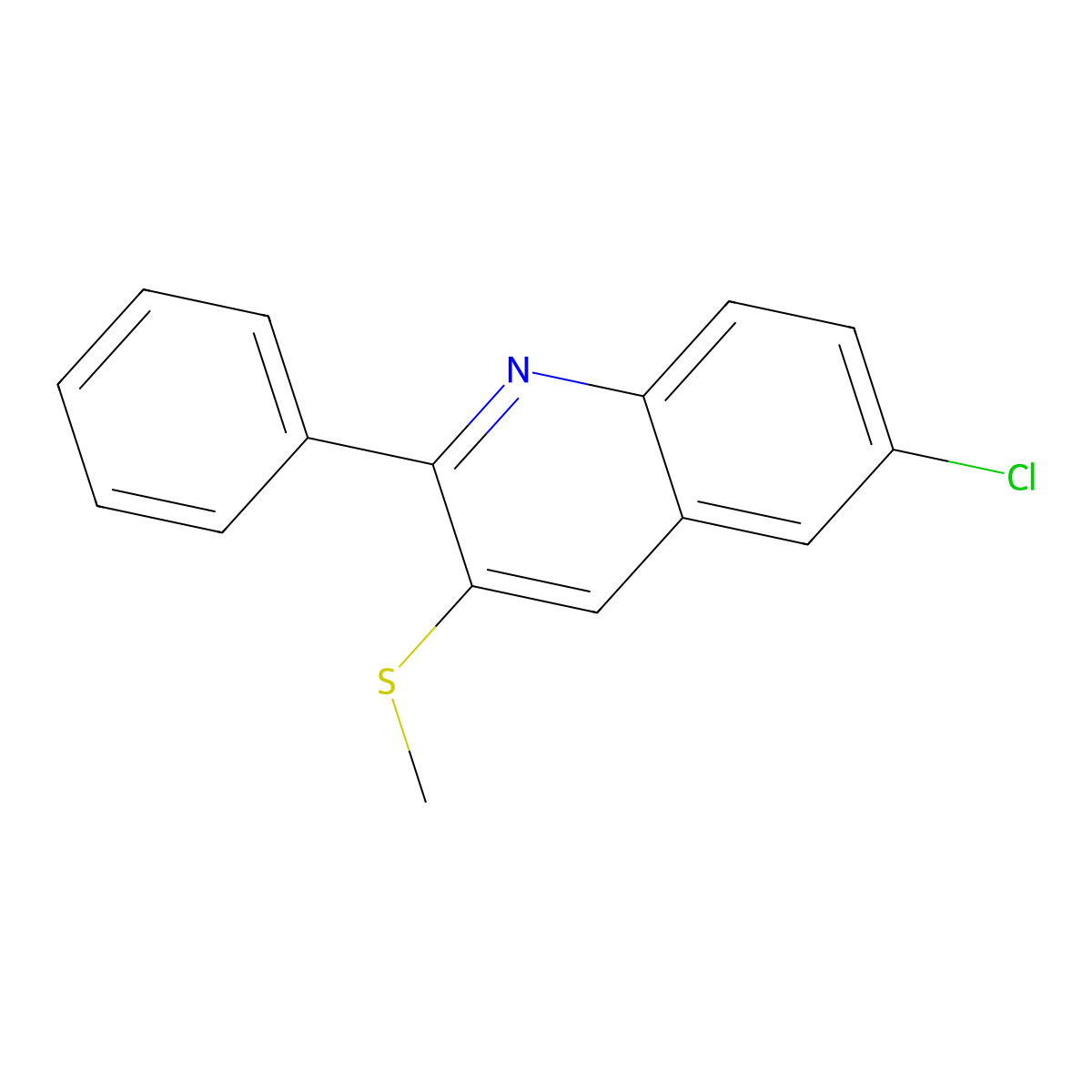 6-Chloro-2-phenyl-3-quinolinyl methyl sulfide molecular structure, CAS 400079-68-7